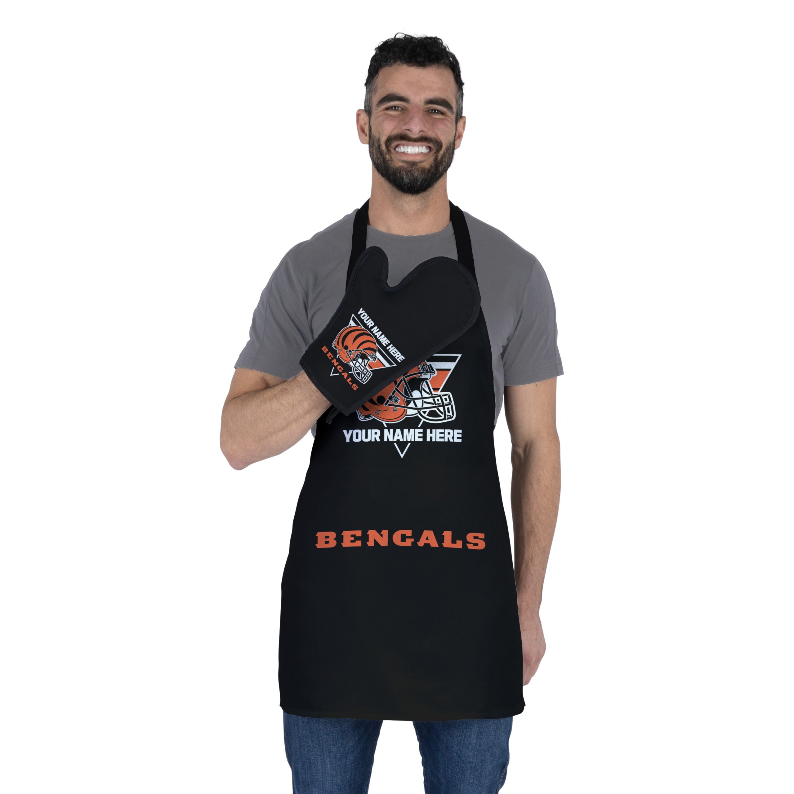 NFL Cincinnati Bengals Personalized Apron BBQ Mitt Set
