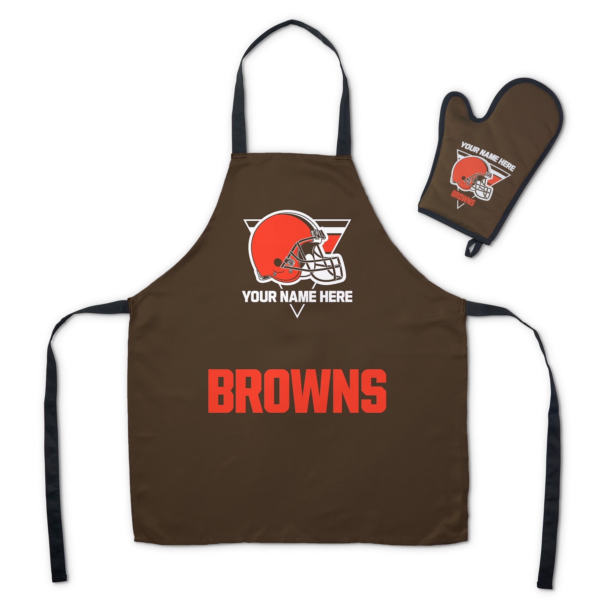NFL Cleveland Browns Personalized Apron BBQ Mitt Set