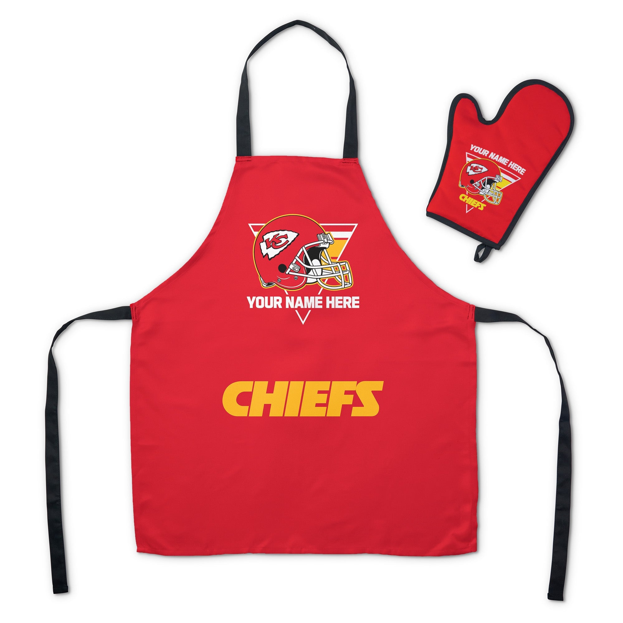 NFL Kansas City Chiefs Personalized Apron BBQ Mitt Set