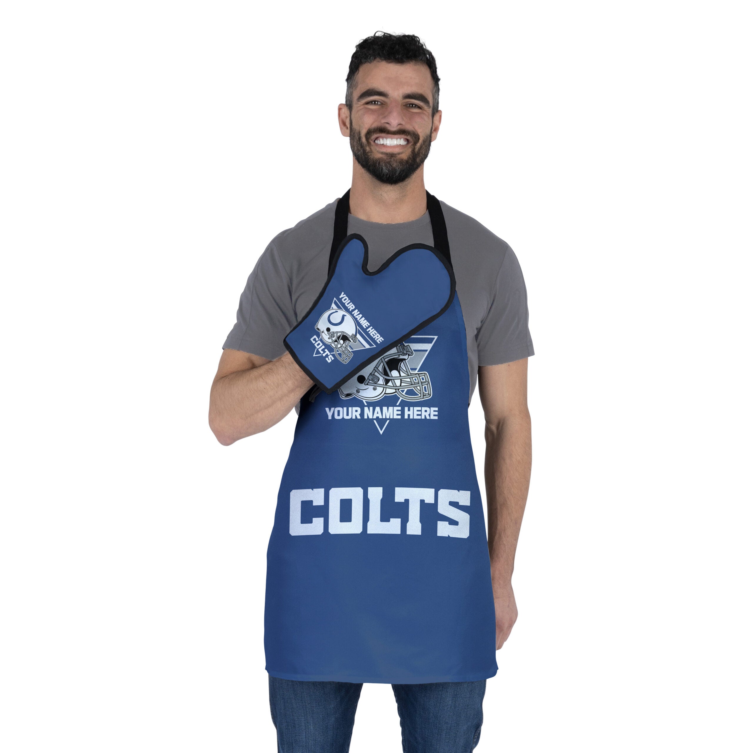 NFL Indianapolis Colts Personalized Apron BBQ Mitt Set