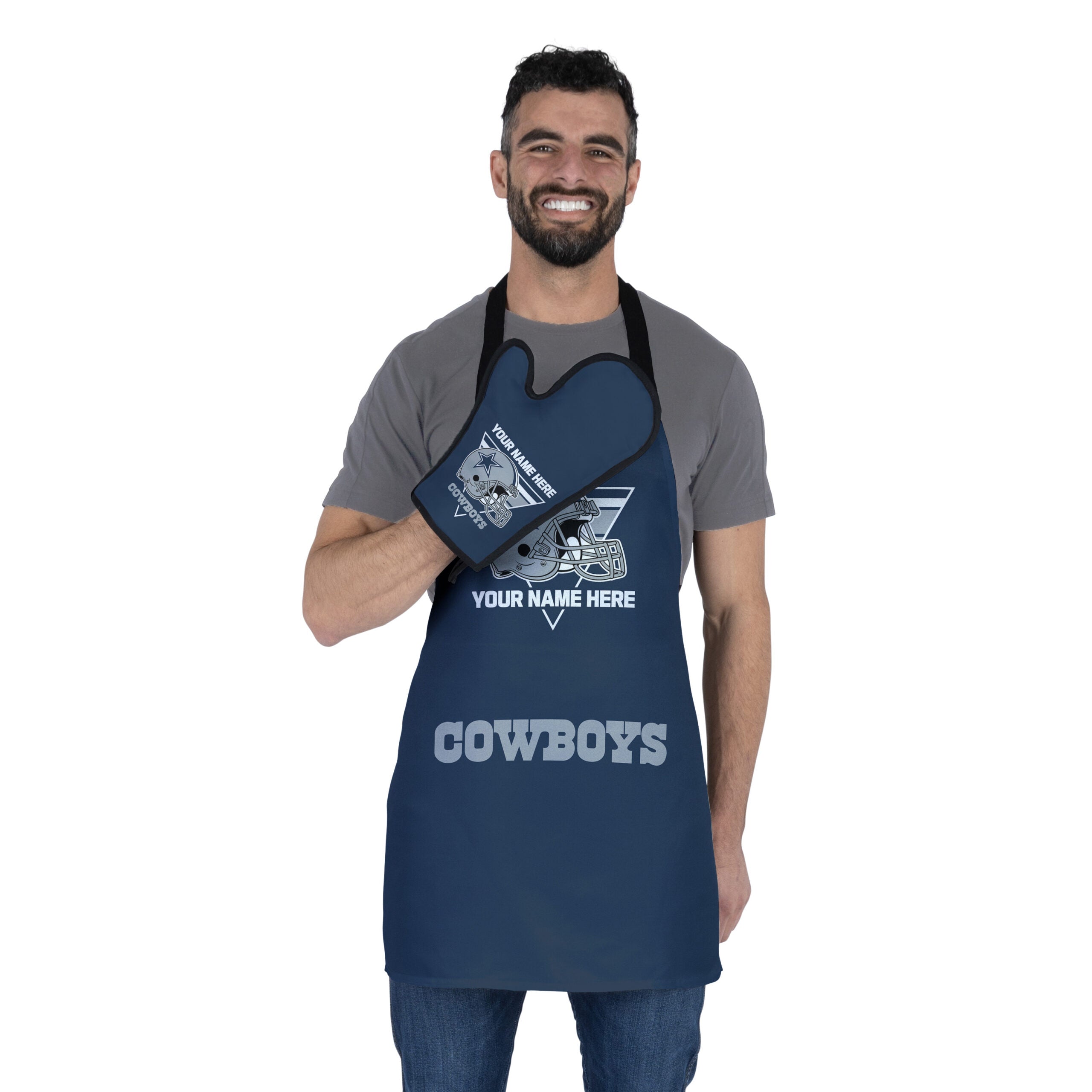 NFL Dallas Cowboys Personalized Apron BBQ Mitt Set