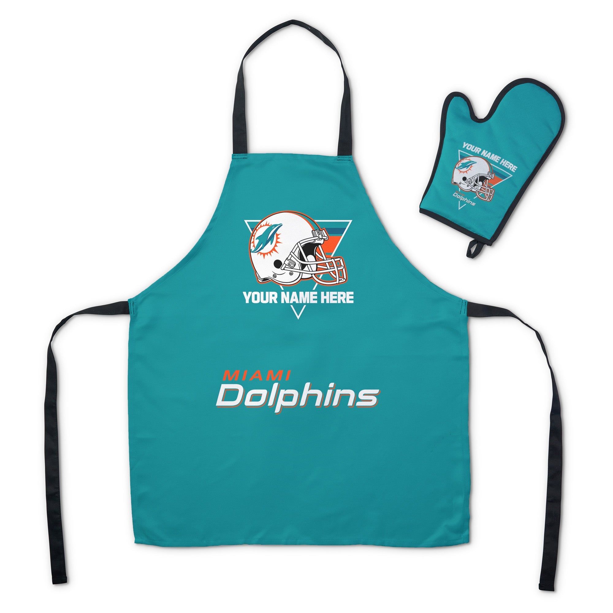 NFL Miami Dolphins Personalized Apron BBQ Mitt Set