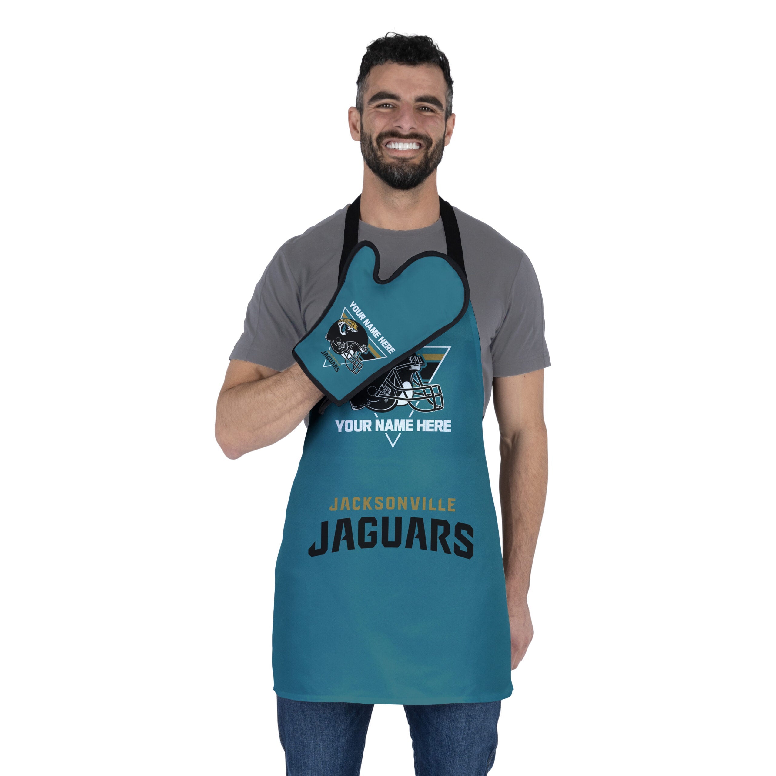 NFL Jacksonville Jaguars Personalized Apron BBQ Mitt Set
