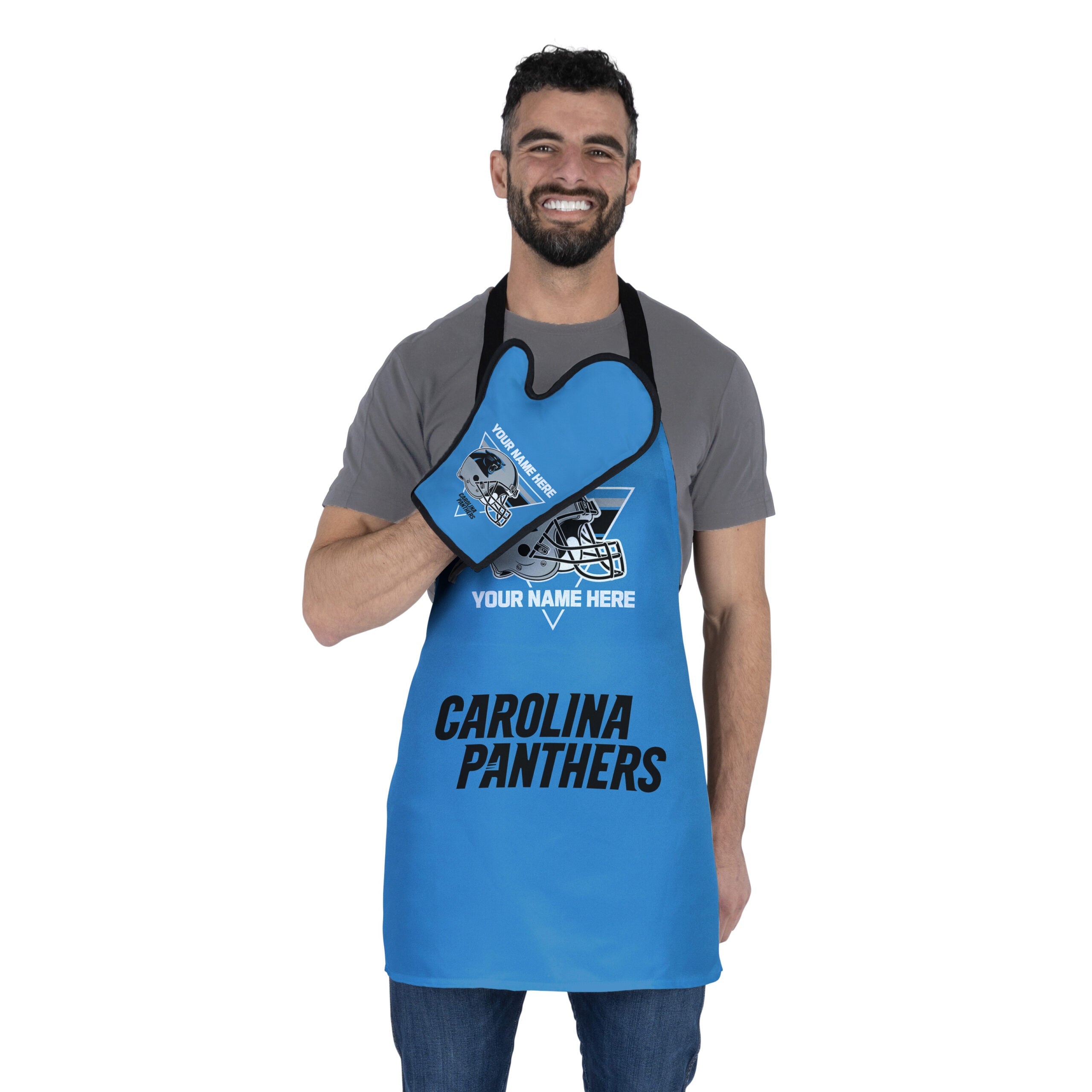 NFL Carolina Panthers Personalized Apron BBQ Mitt Set
