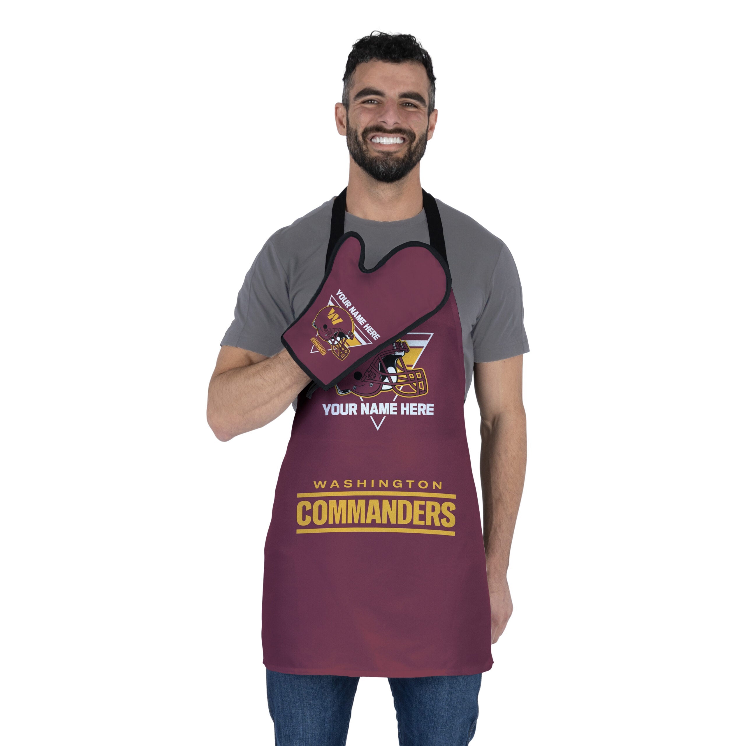 NFL Washington Commanders Personalized Apron BBQ Mitt Set