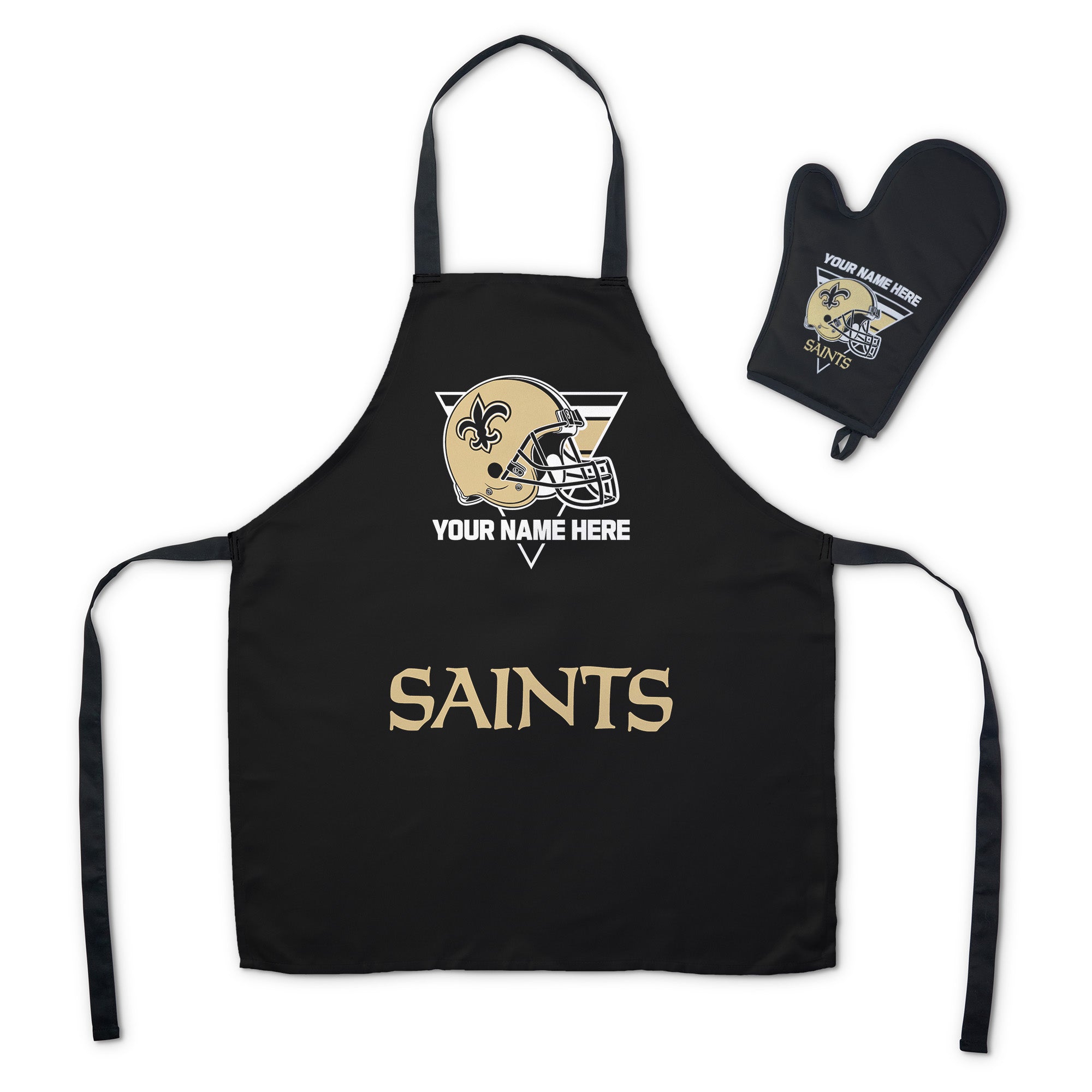 NFL New Orleans Saints Personalized Apron BBQ Mitt Set