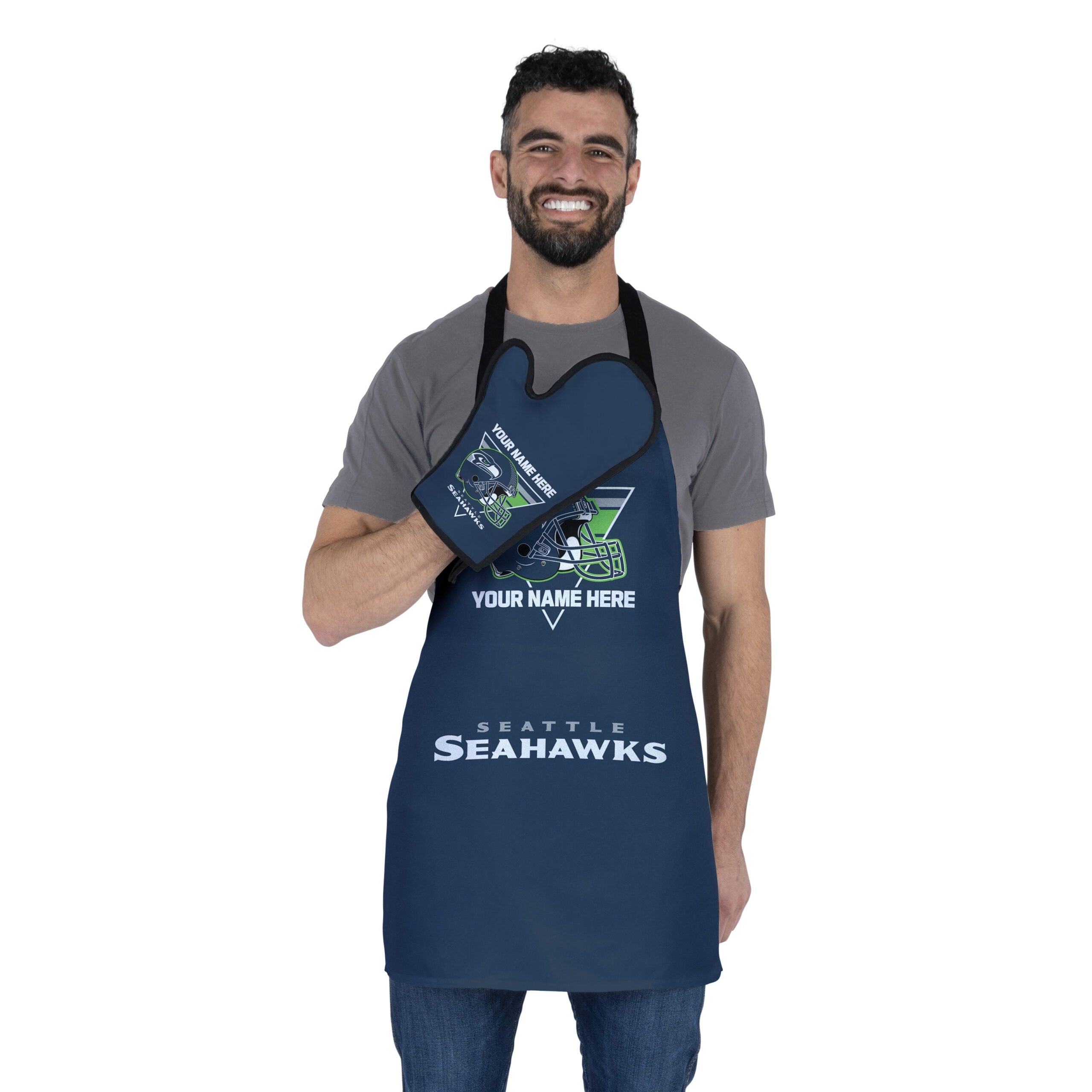 NFL Seattle Seahawks Personalized Apron BBQ Mitt Set