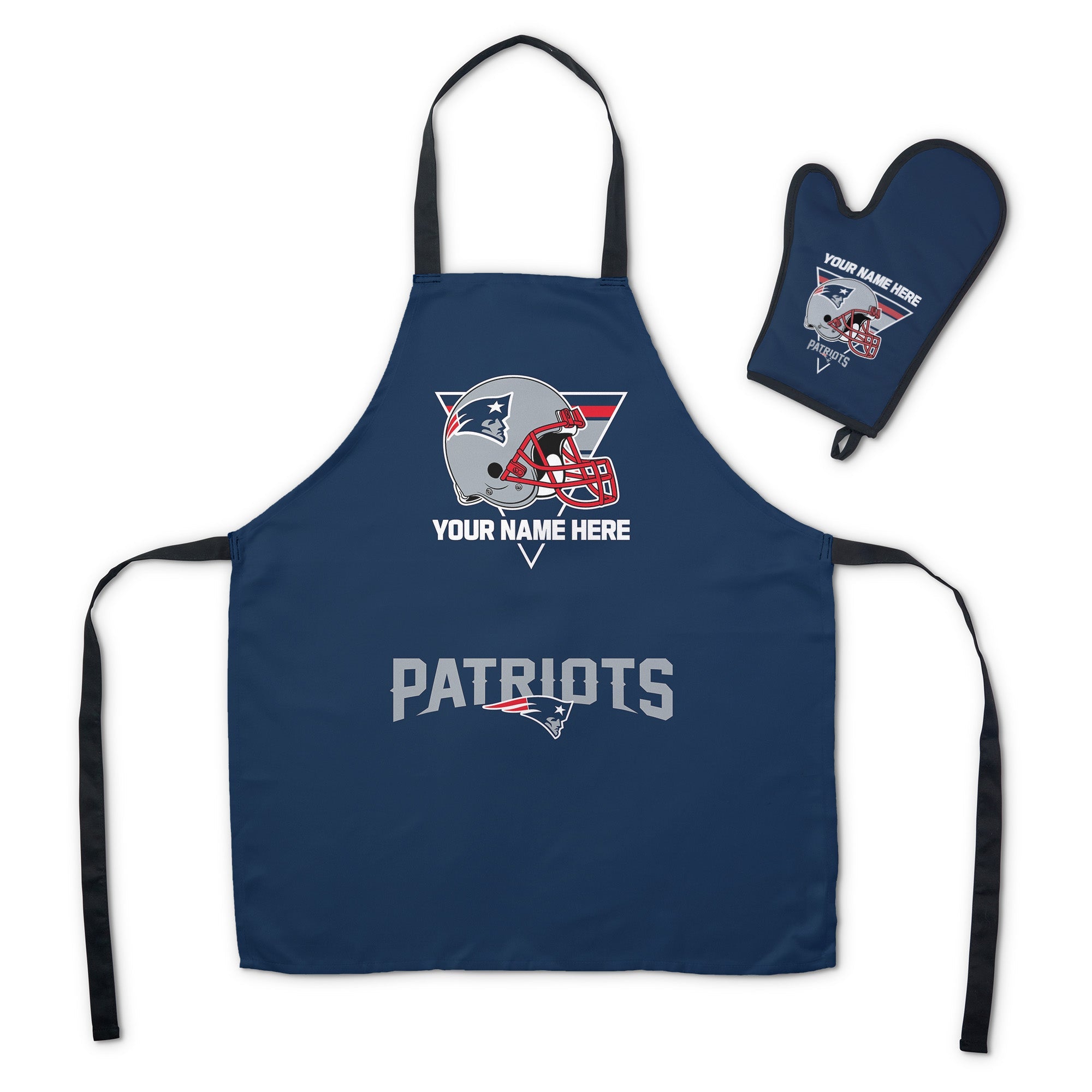 NFL New England Patriots Personalized Apron BBQ Mitt Set