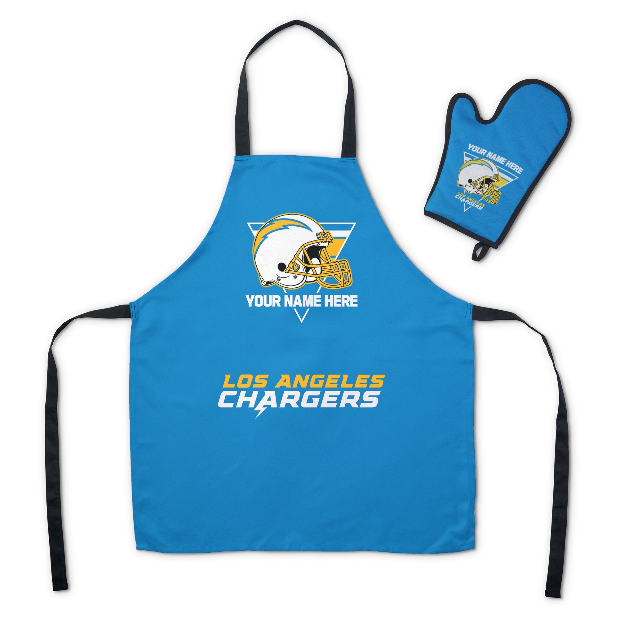 NFL Los Angeles Chargers Personalized Apron BBQ Mitt Set