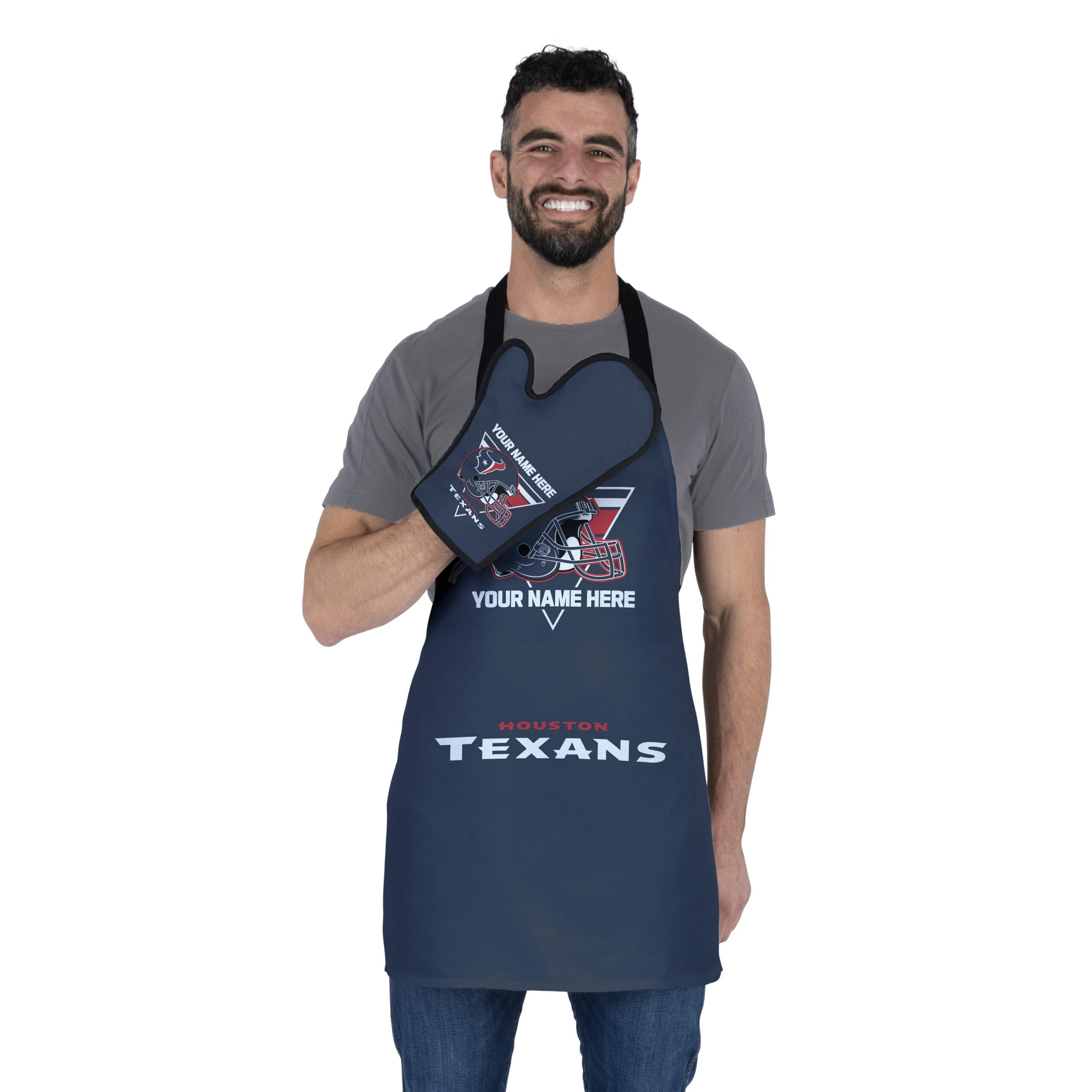 NFL Houston Texans Personalized Apron BBQ Mitt Set