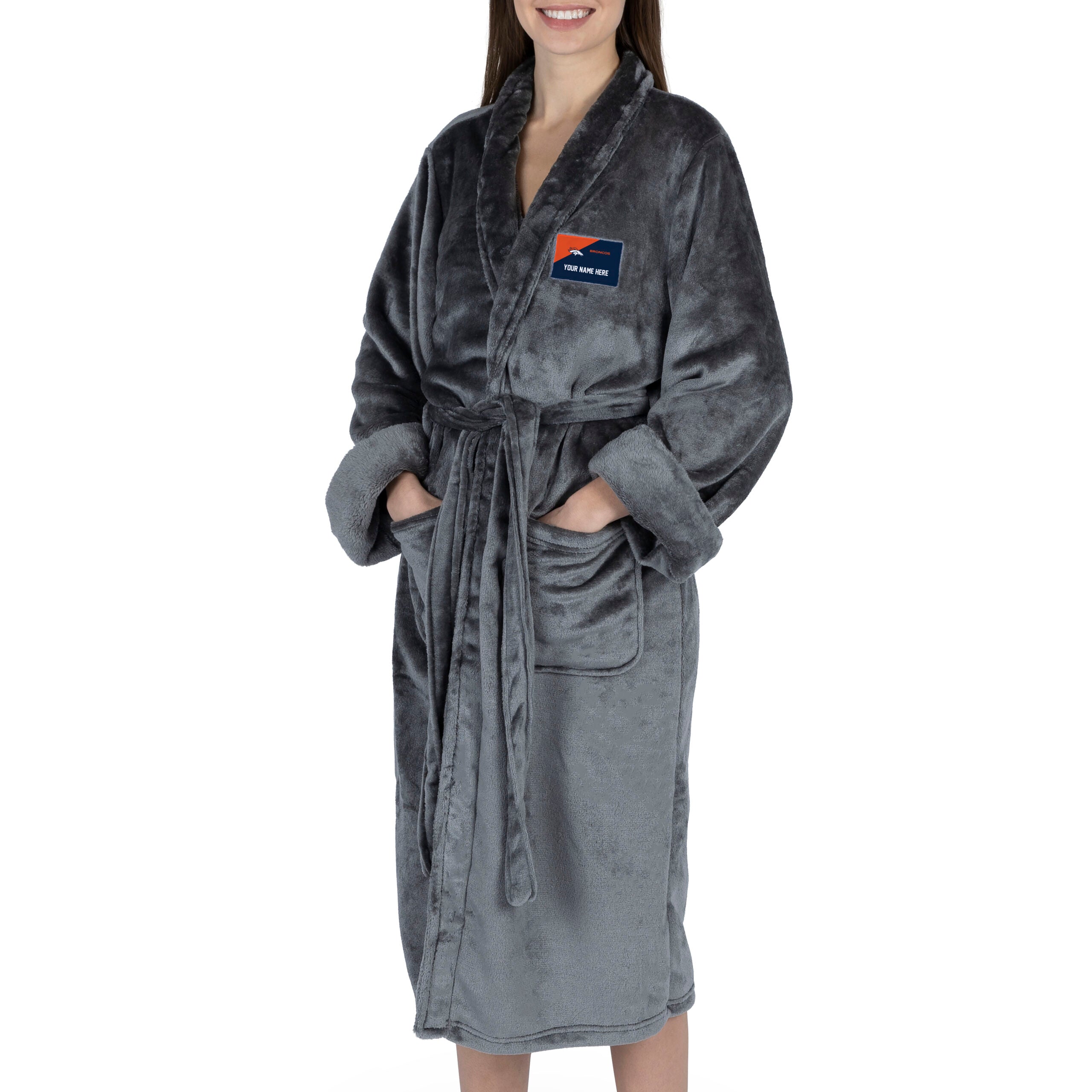 NFL Denver Broncos Snipe S/M Personalized Silk Touch Robe 25x47 Inches