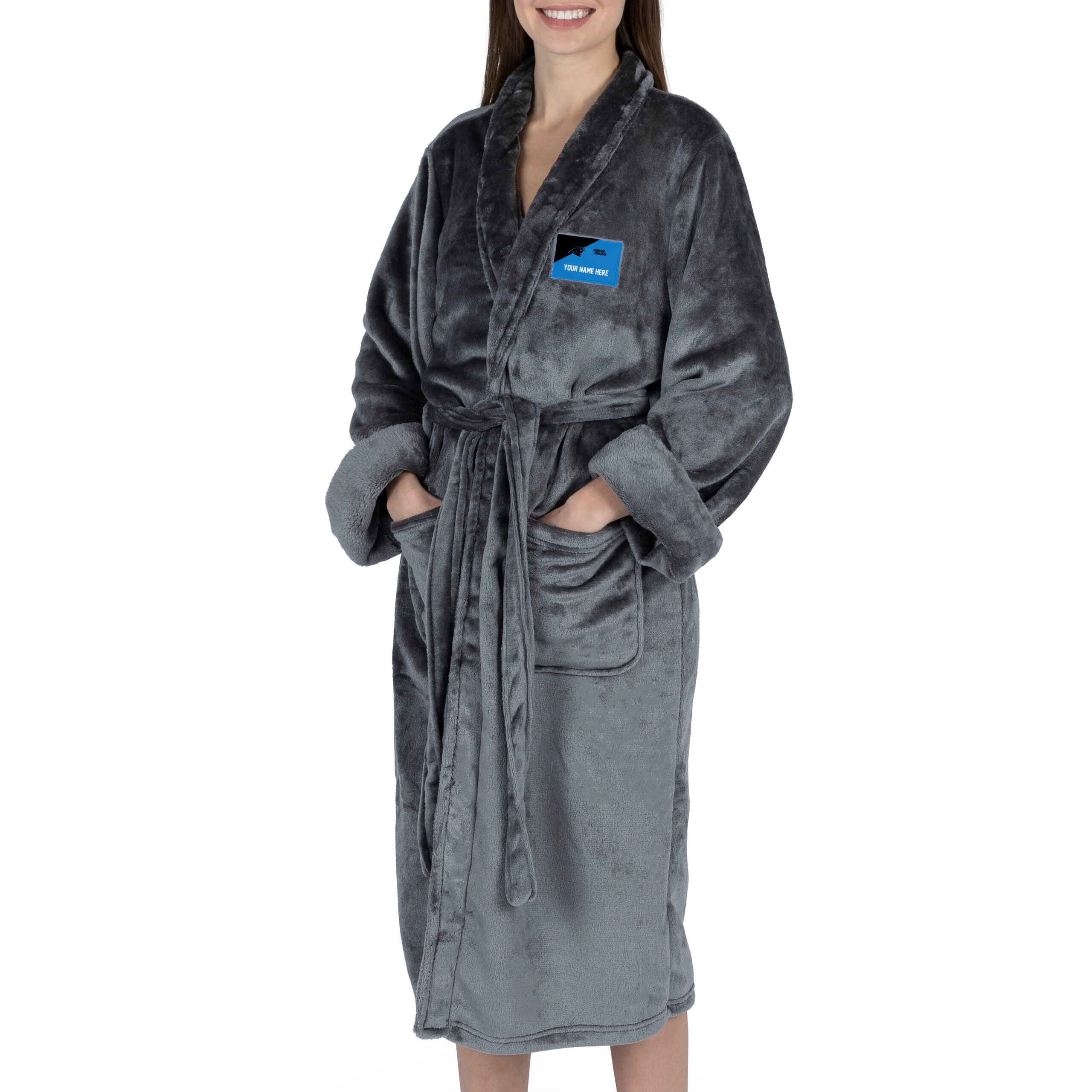 NFL Carolina Panthers Snipe S/M Personalized Silk Touch Robe 25x47 Inches