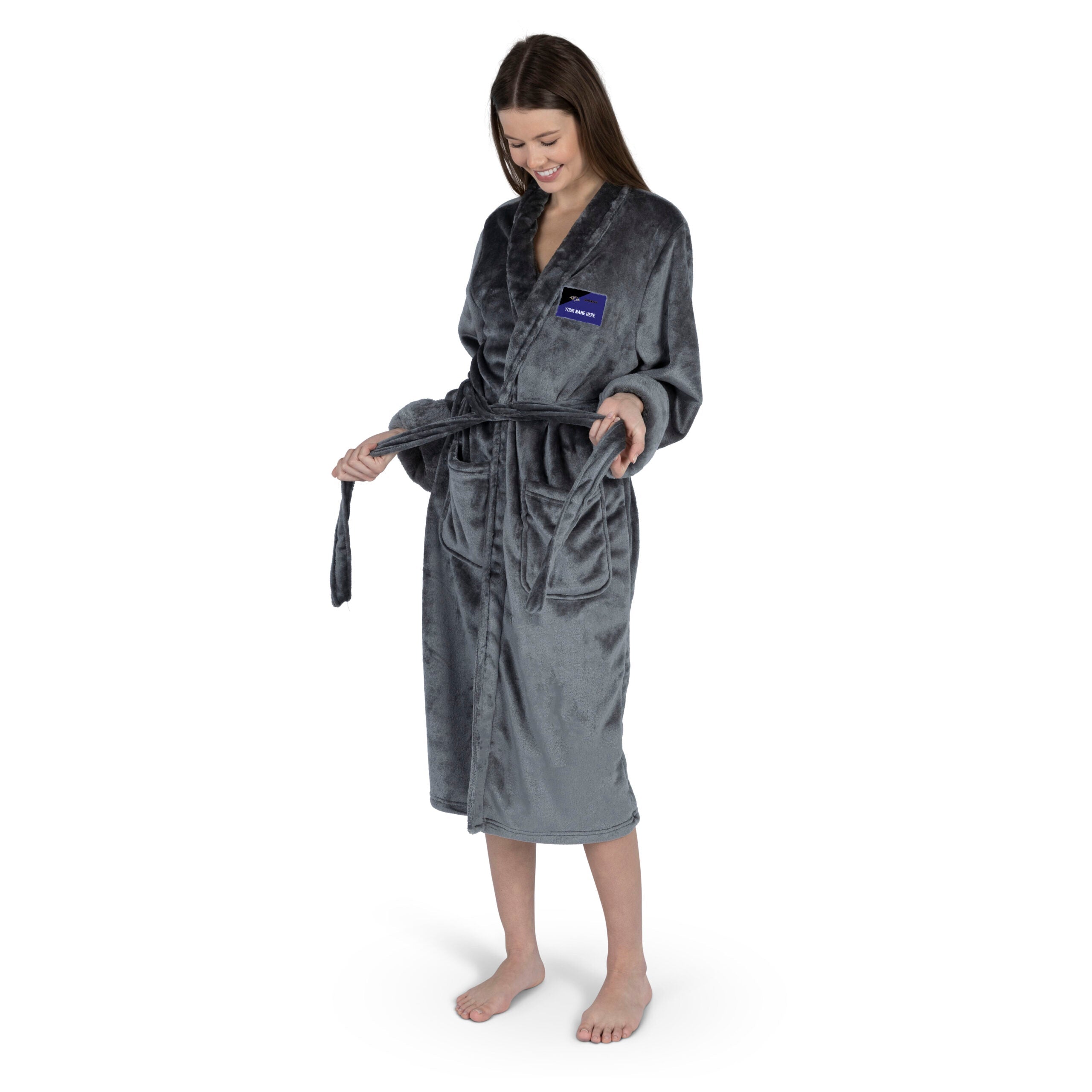 NFL Baltimore Ravens Snipe S/M Personalized Silk Touch Robe 25x47 Inches