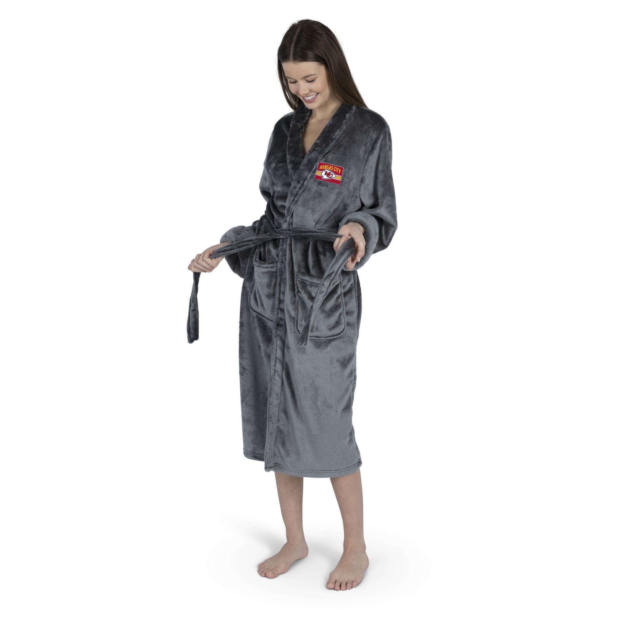 Kansas City Chiefs NFL Rollout Charcoal S/M Silk Touch Robe