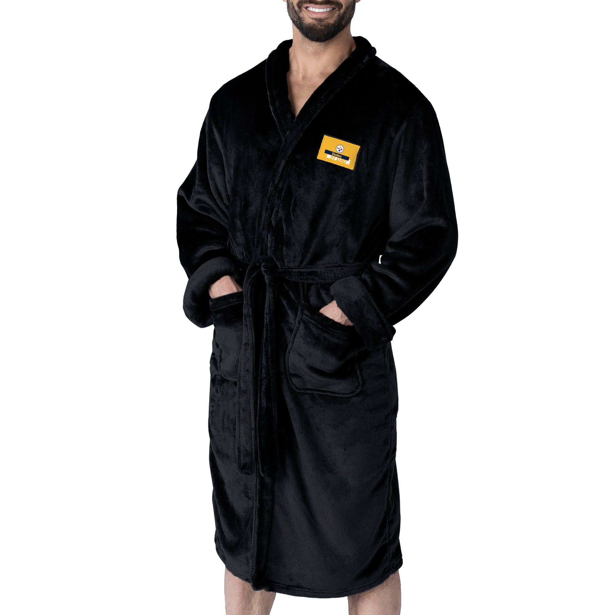 Pittsburgh Steelers #1 Dad Silk Touch Robe S/M Black