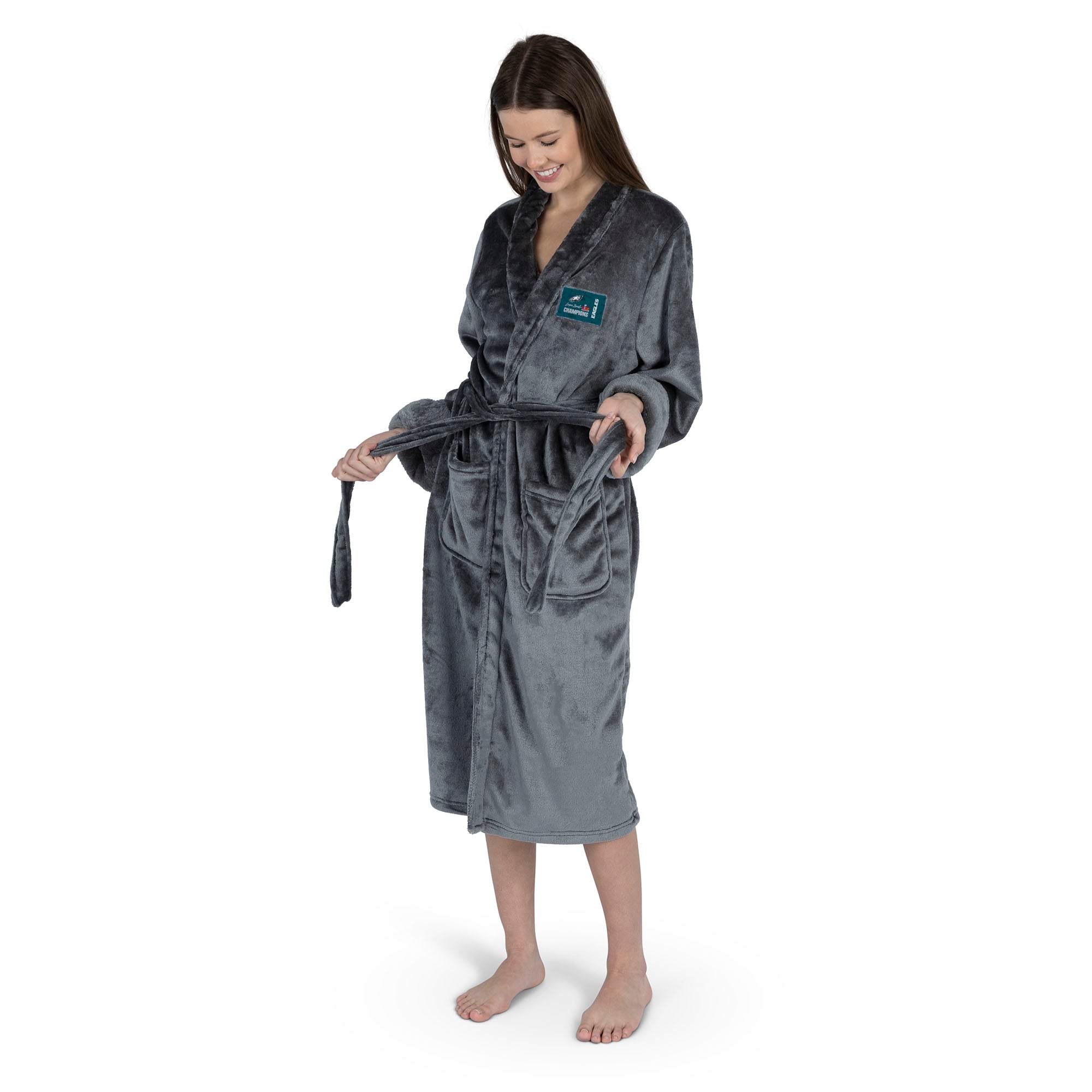 Philadelphia Eagles NFL 2025 Super Bowl LIX Nola S/M Silk Touch Robe 23X41 Inches