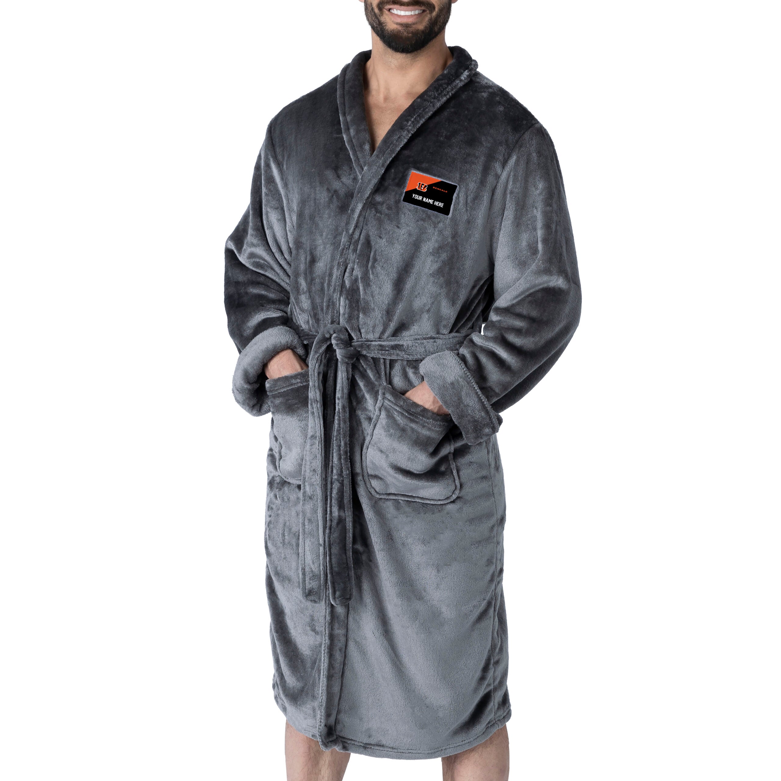 NFL Cincinnati Bengals Snipe L/XL Personalized Silk Touch Robe 26x47 Inches