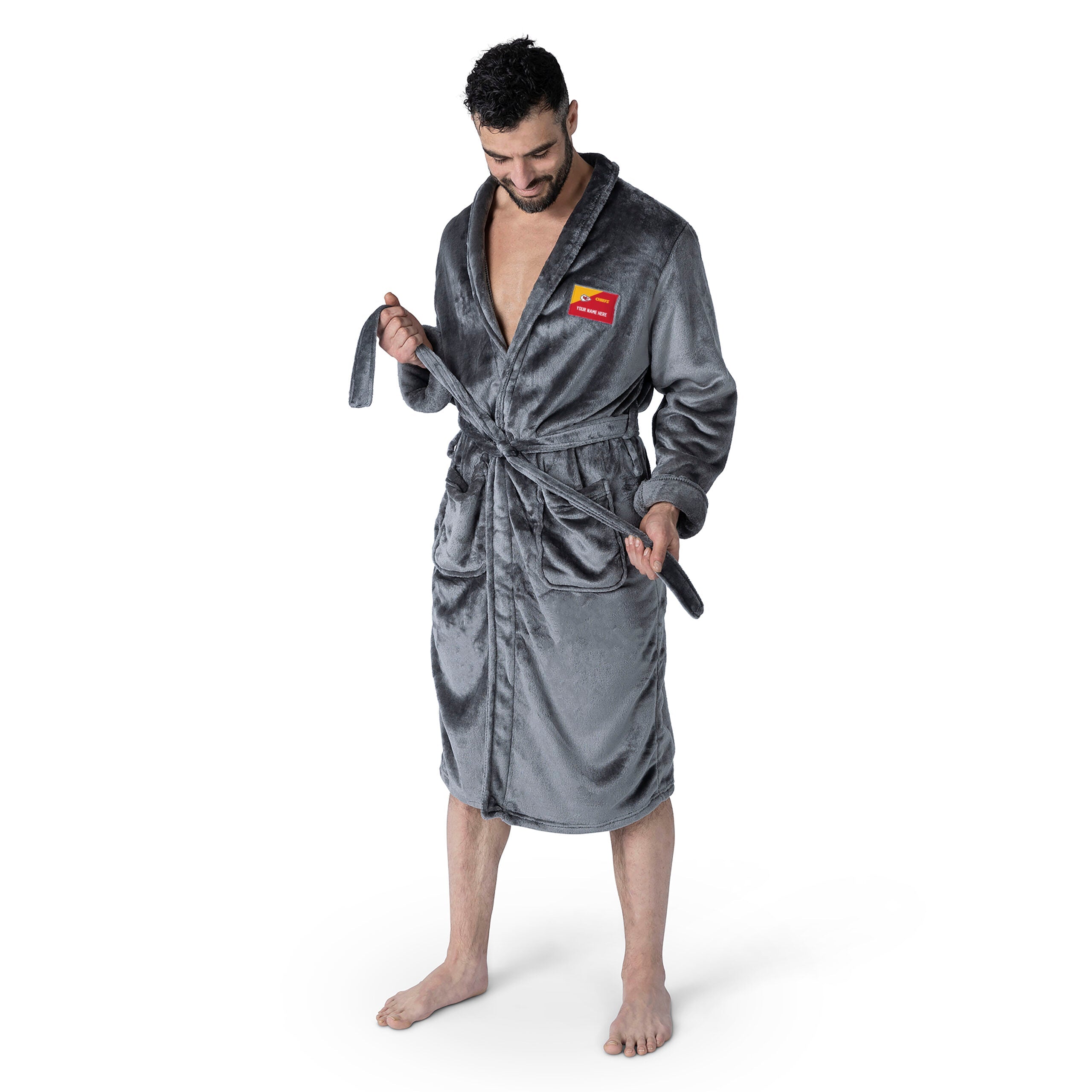 NFL Kansas City Chiefs Snipe L/XL Personalized Robe 26x47 Inches