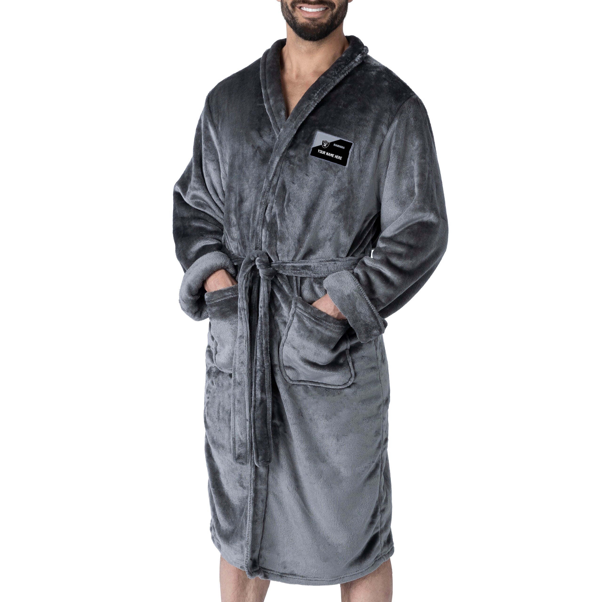 NFL Las Vegas Raiders Snipe L/XL Personalized Silk Touch Robe 26x47 Inches