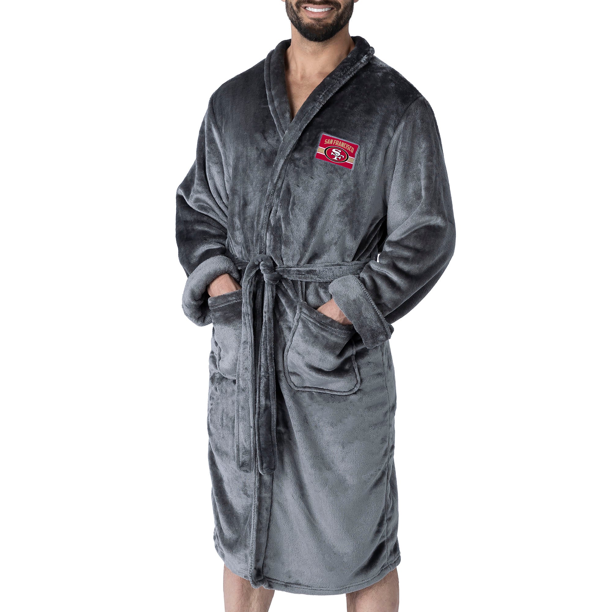 San Francisco 49ers NFL Rollout Charcoal L/XL Silk Touch Robe