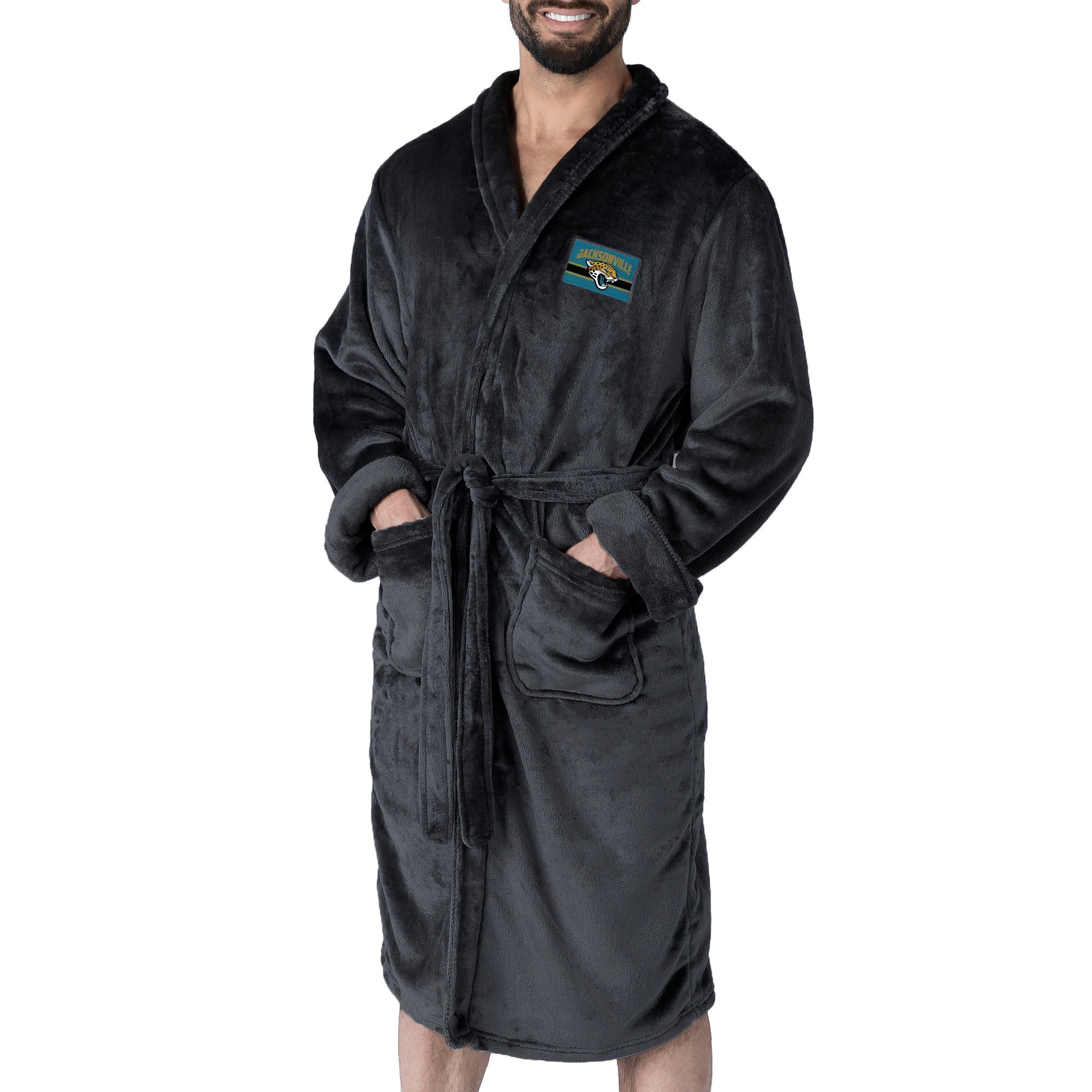 Jacksonville Jaguars NFL Rollout Black L/XL Silk Touch Robe
