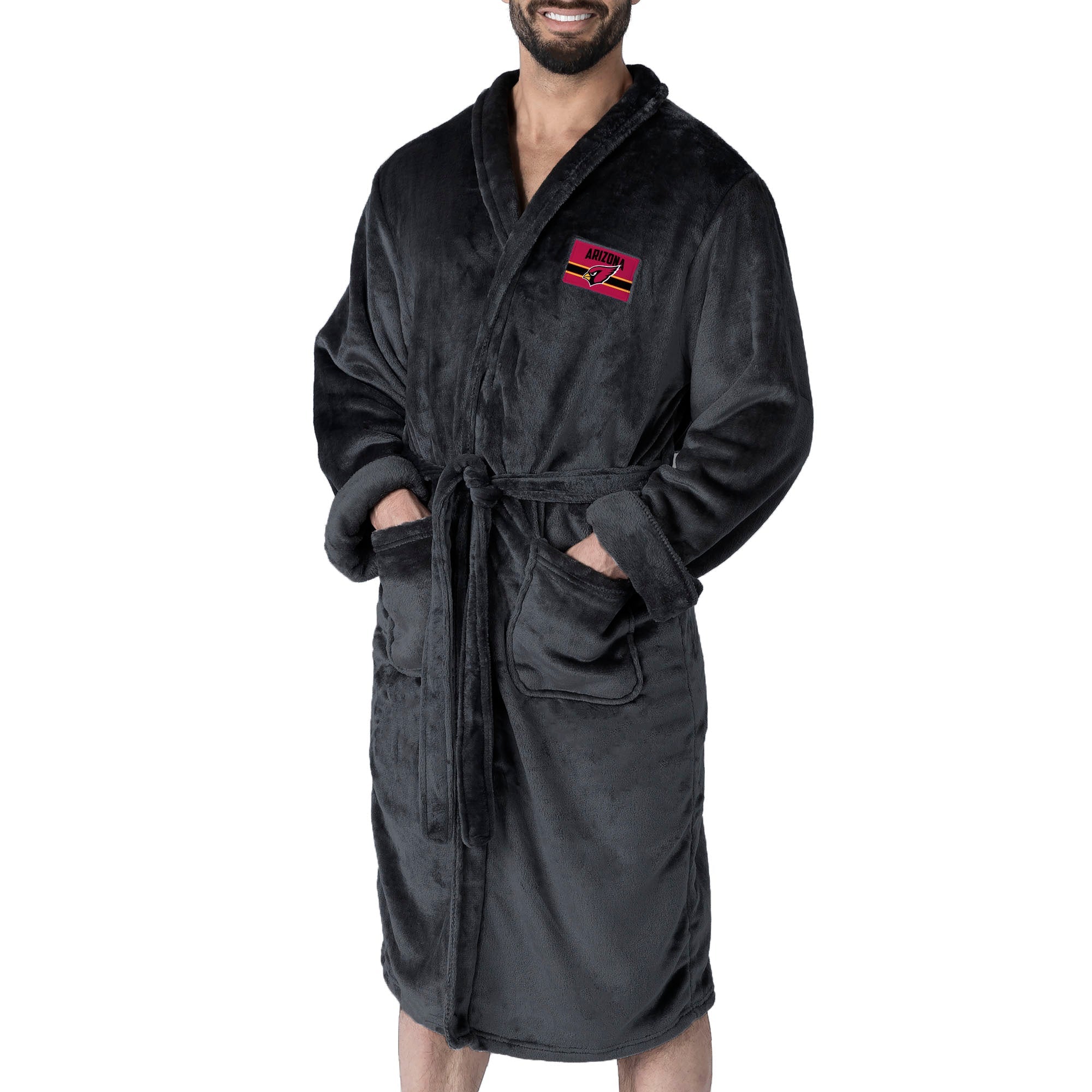 Arizona Cardinals NFL Rollout Black L/XL Silk Touch Robe