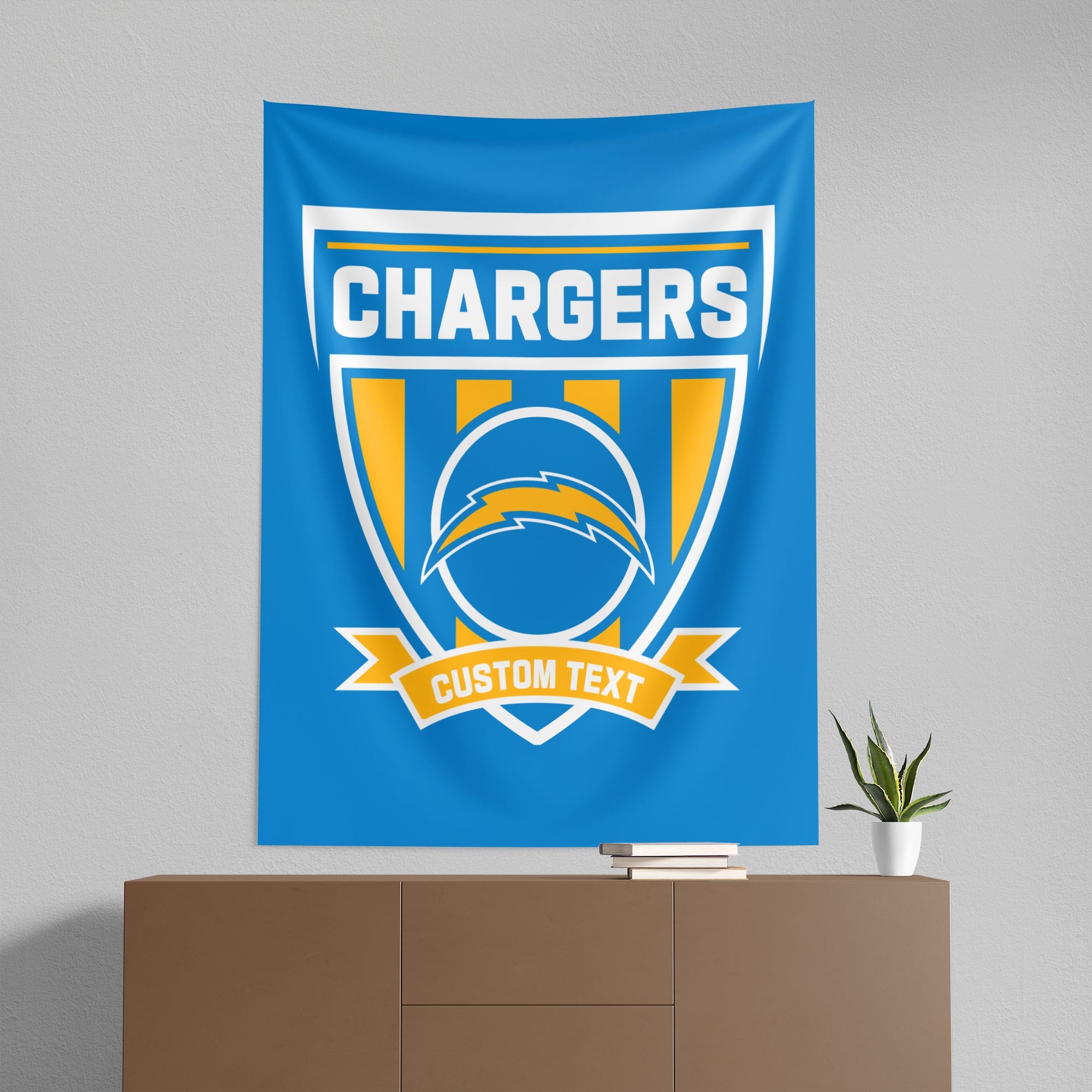 NFL Los Angeles Chargers Allegiance Personalized Wall Hanging 50x60 Inches