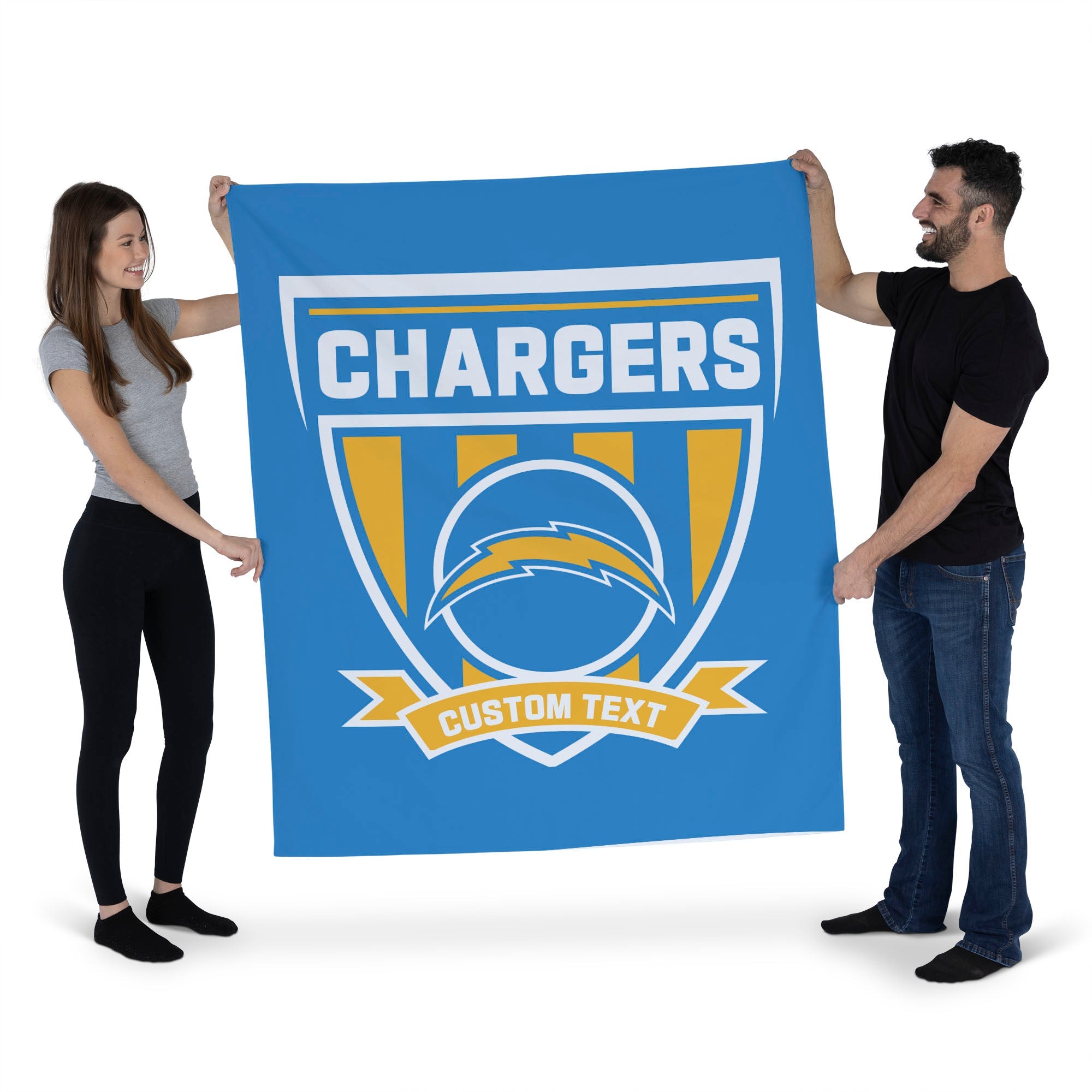 NFL Los Angeles Chargers Allegiance Personalized Wall Hanging 50x60 Inches