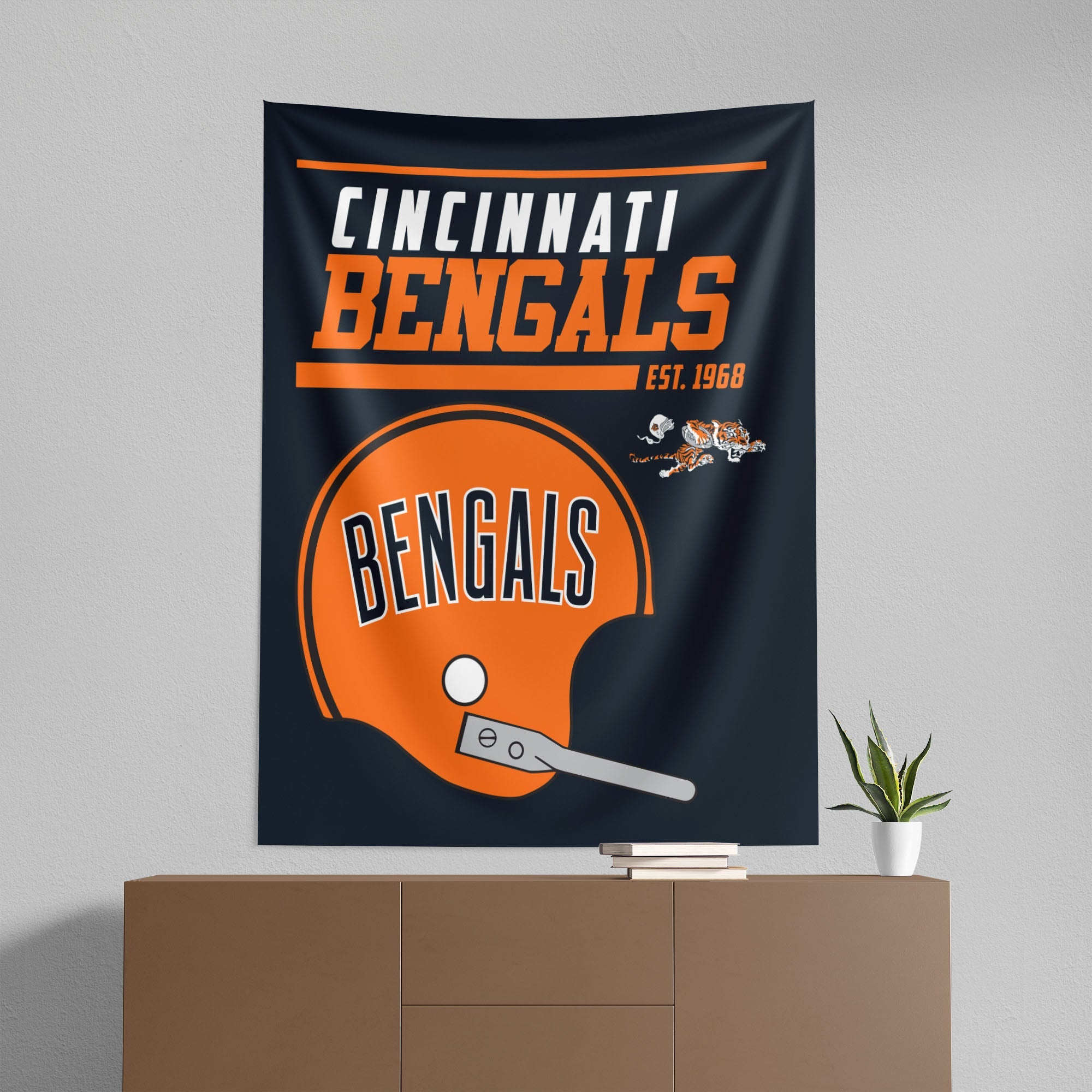Cincinnati Bengals NFL 40 YD Dash Legacy Wall Hanging 50x60 Inches