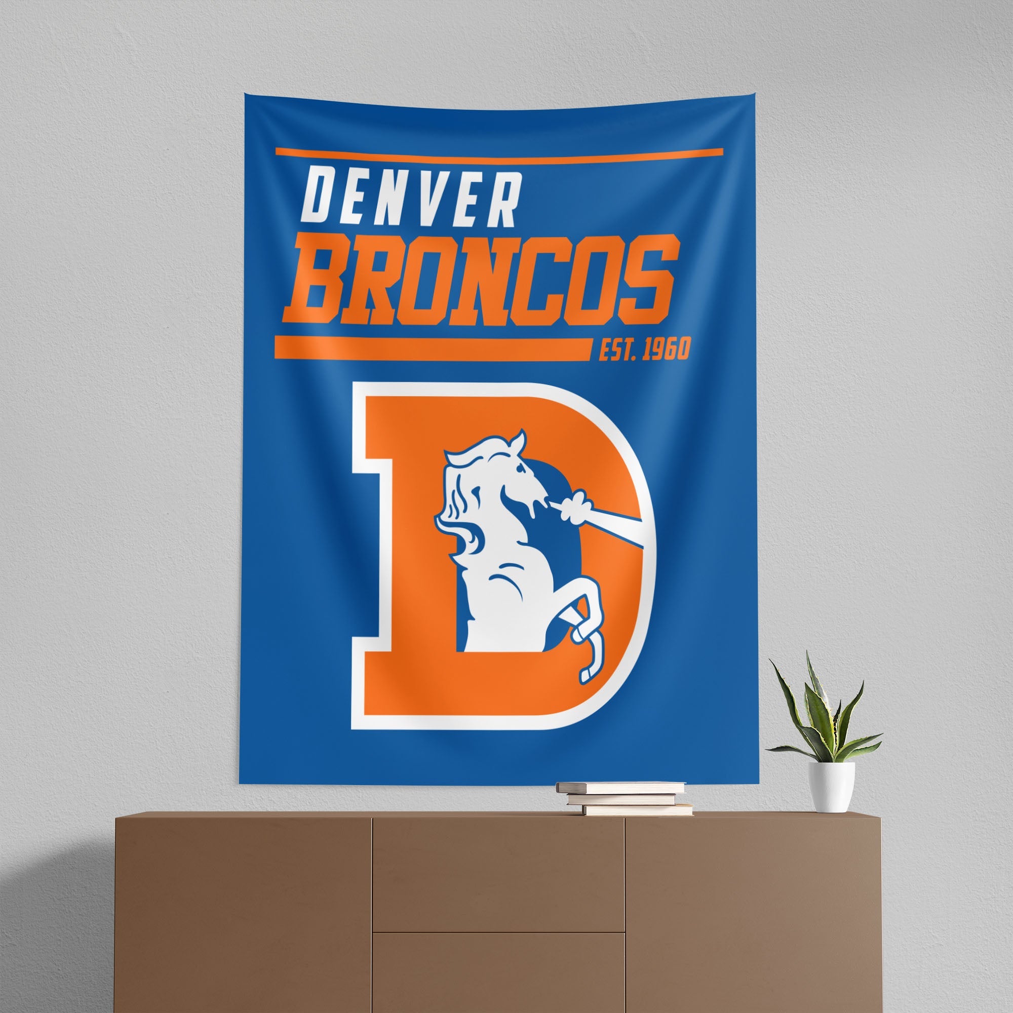 Denver Broncos NFL 40 YD Dash Legacy Wall Hanging 50x60 Inches