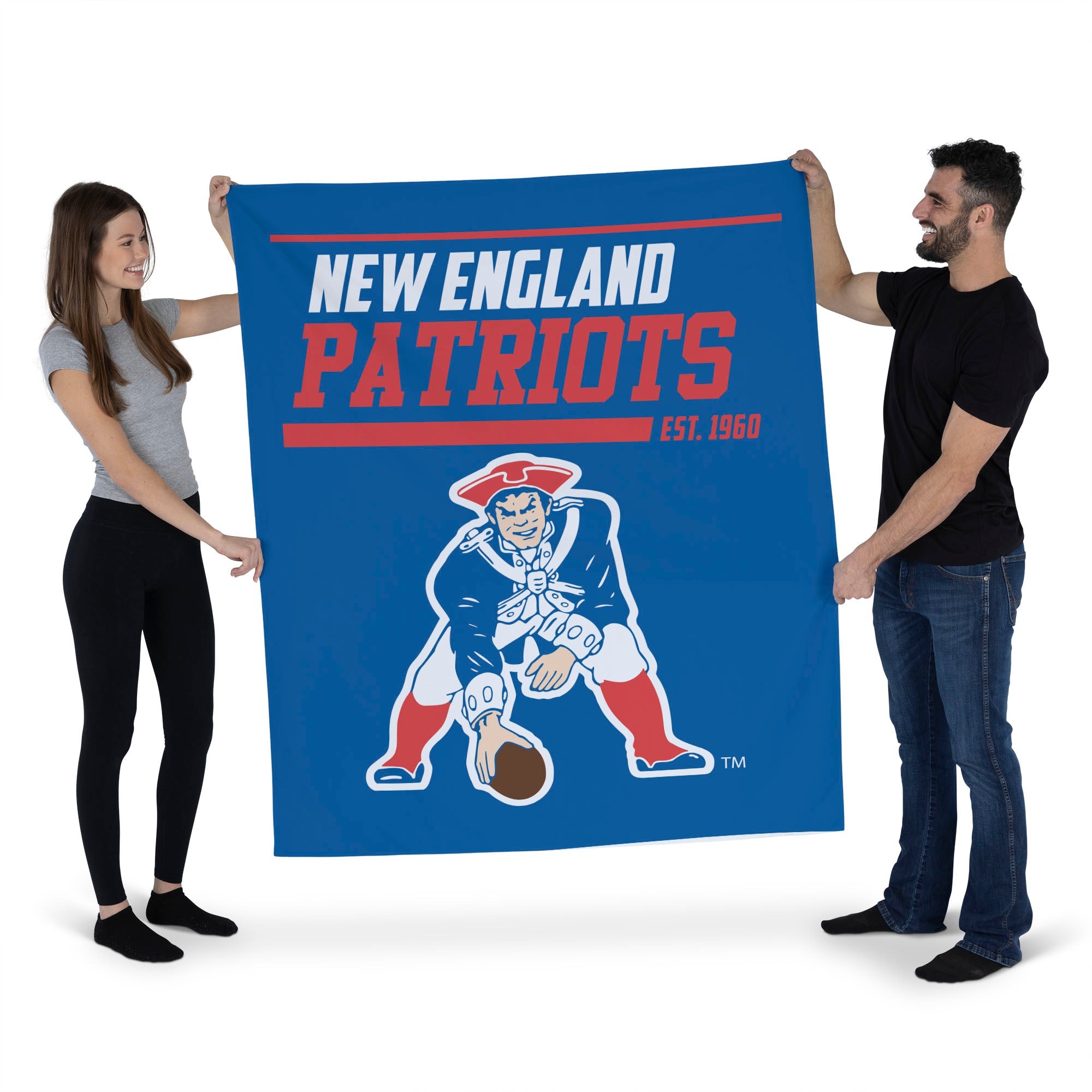 New England Patriots NFL 40 YD Dash Legacy Wall Hanging 50x60 Inches