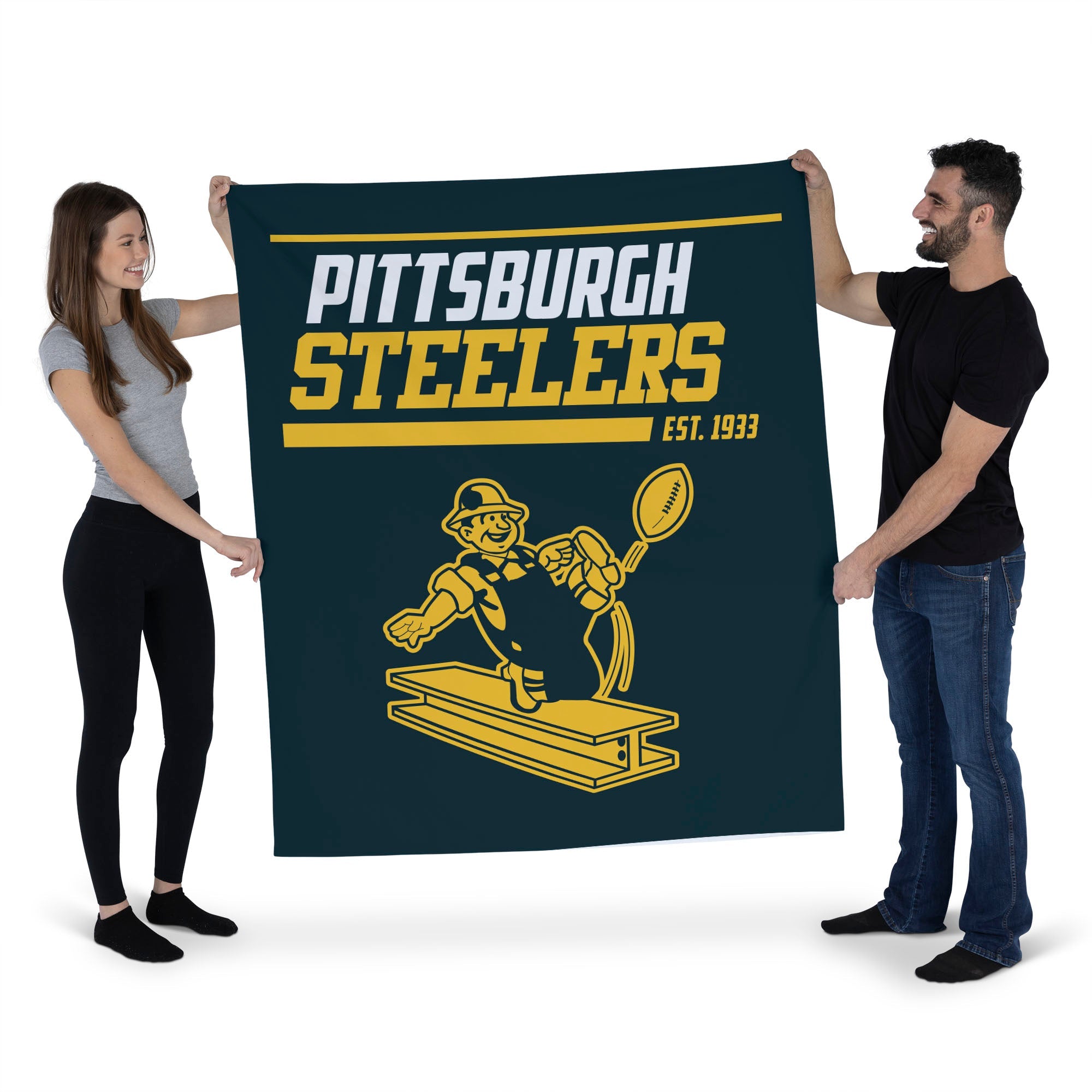Pittsburgh Steelers NFL 40 YD Dash Legacy Wall Hanging 50x60 Inches