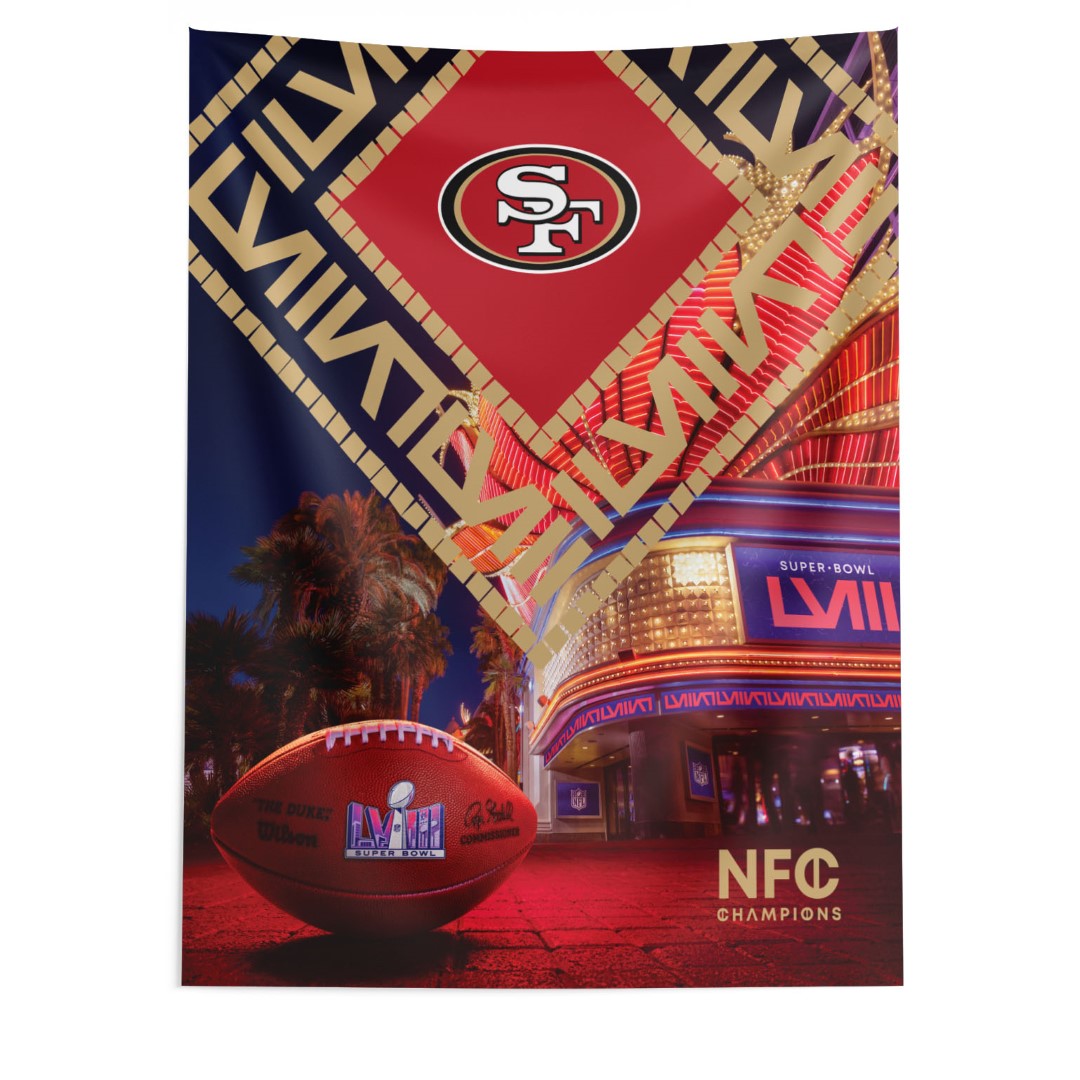 NFL Super Bowl 58 San Francisco 49ers Arrival Participant Wall Hanging 50x60 Inches