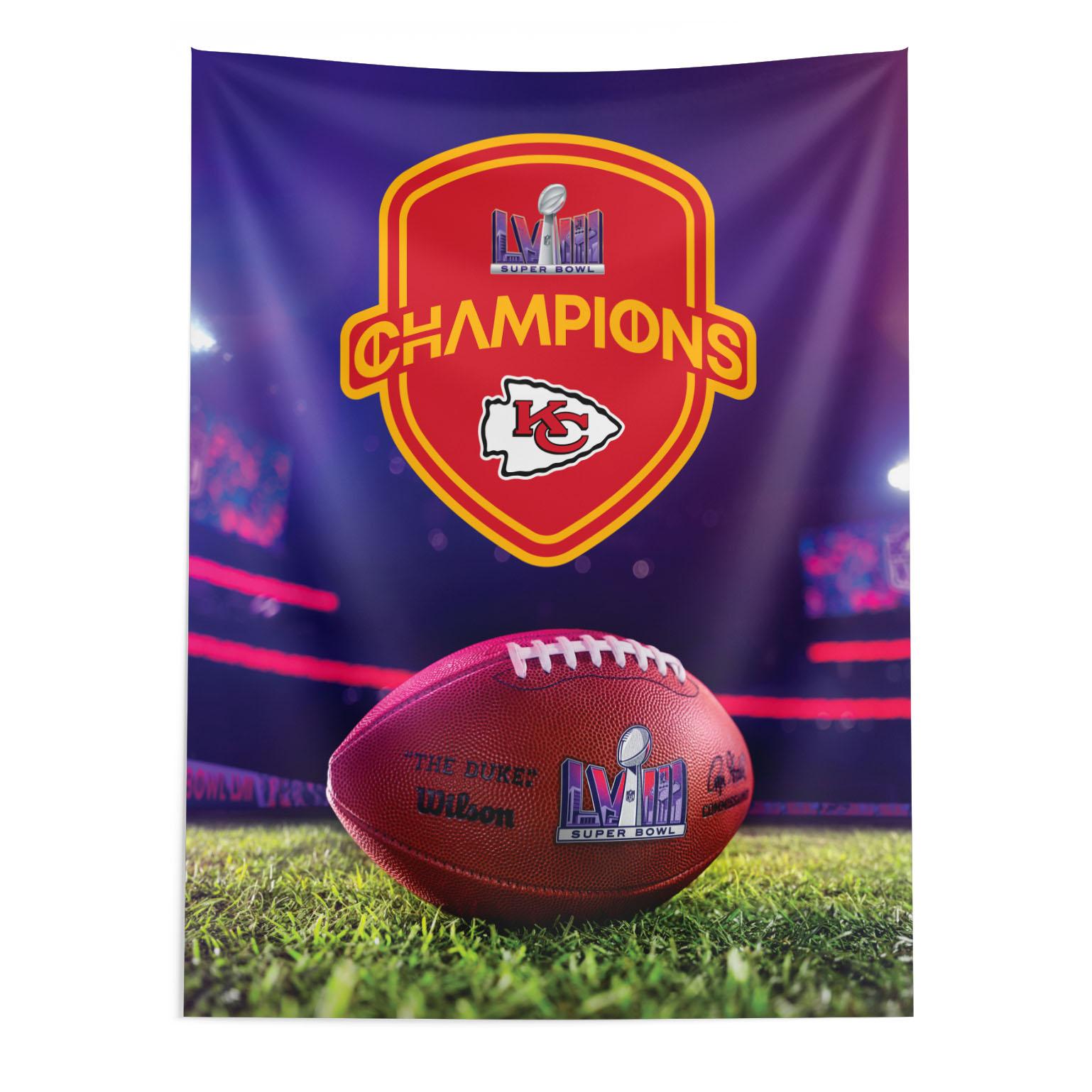 NFL Super Bowl 58 Kansas City Chiefs Elite Champs Wall Hanging 34 x 40 Inches