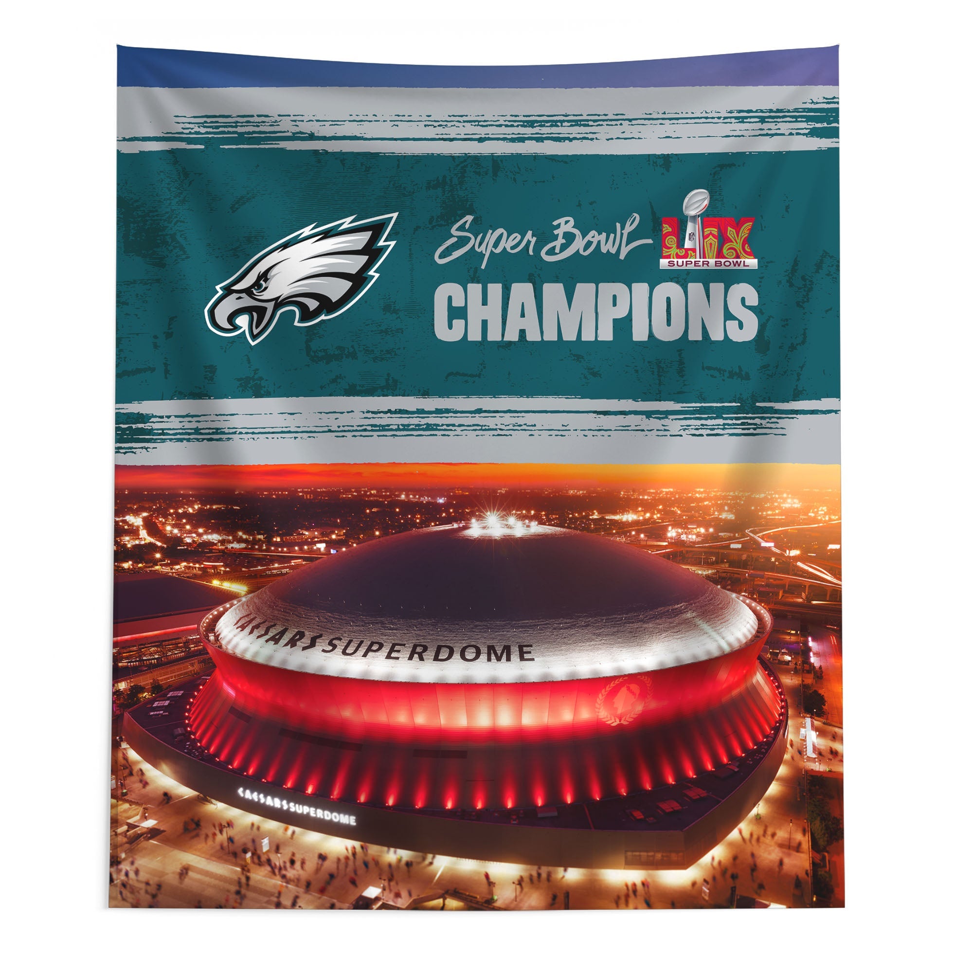 Philadelphia Eagles NFL 2025 Super Bowl LIX Dome Wall Hanging 50X60 Inches