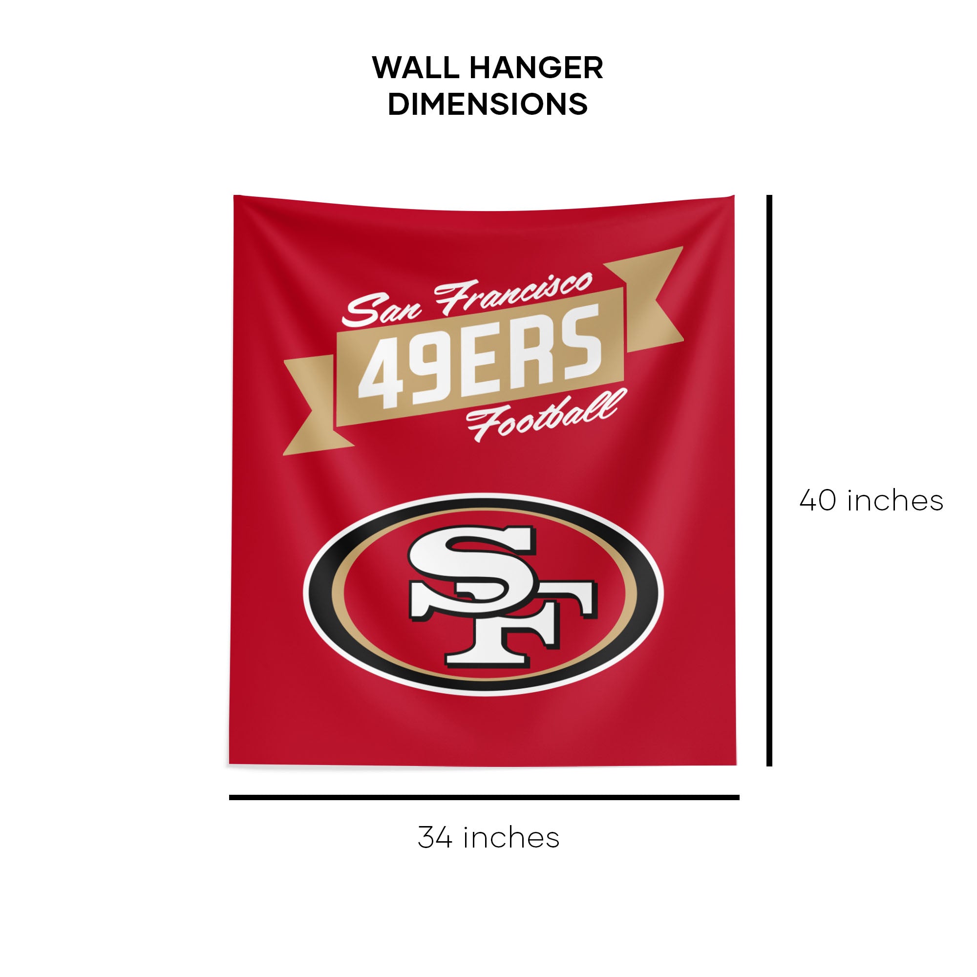 NFL San Francisco 49ers Premium Wall Hanging 34 x 40 Inches
