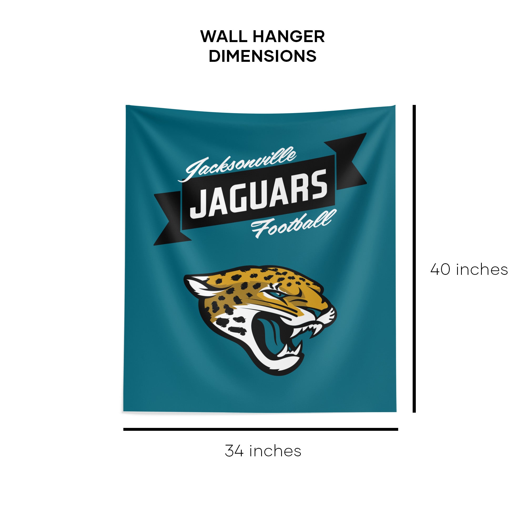 NFL Jacksonville Jaguars Premium Wall Hanging 34 x 40 Inches