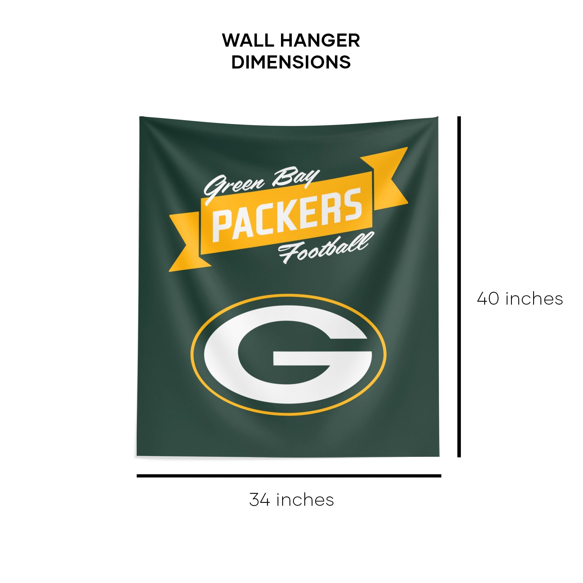 NFL Green Bay Packers Premium Wall Hanging 34 x 40 Inches