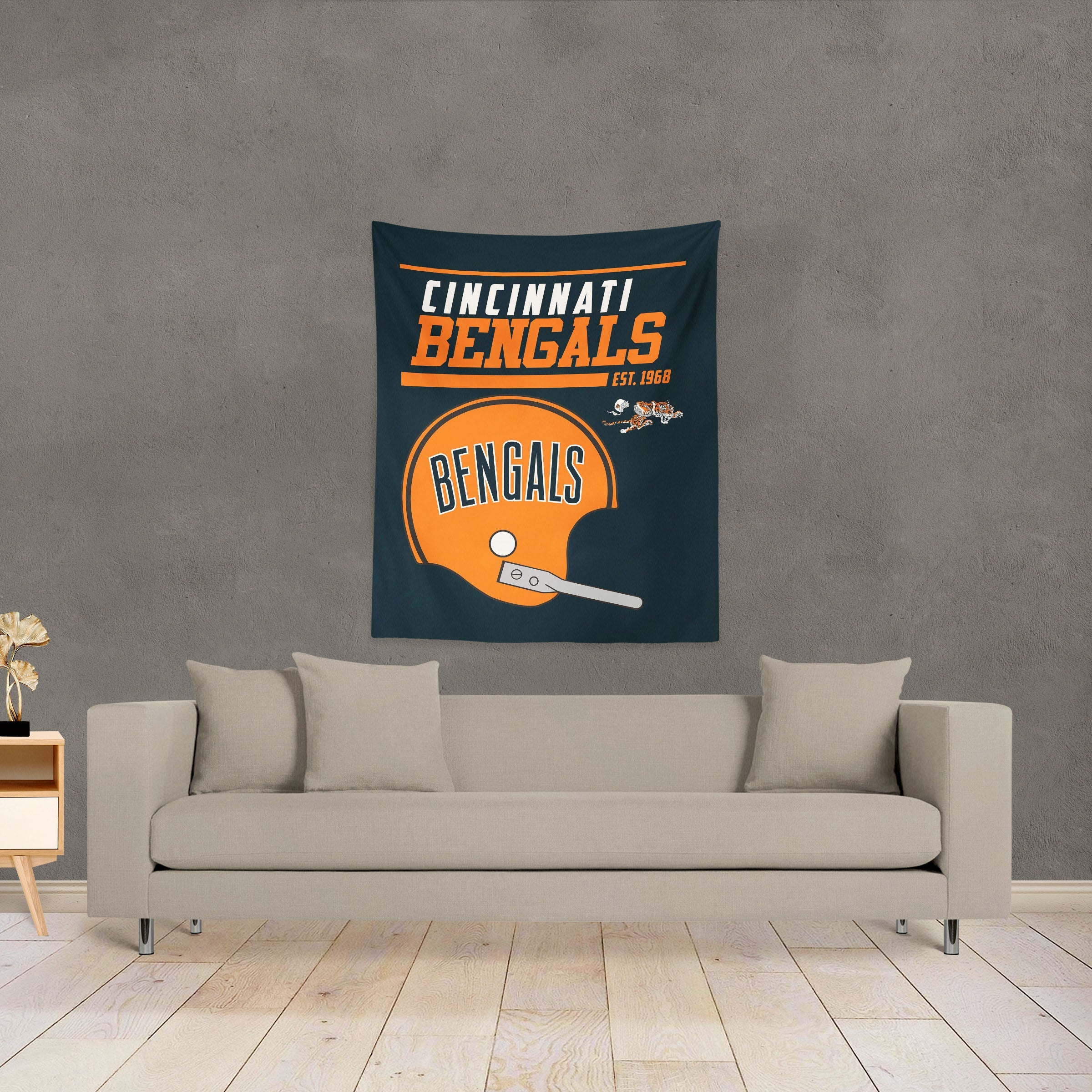NFL Cincinnati Bengals 40 YD Dash Legacy Wall Hanging 34 x 40 Inches