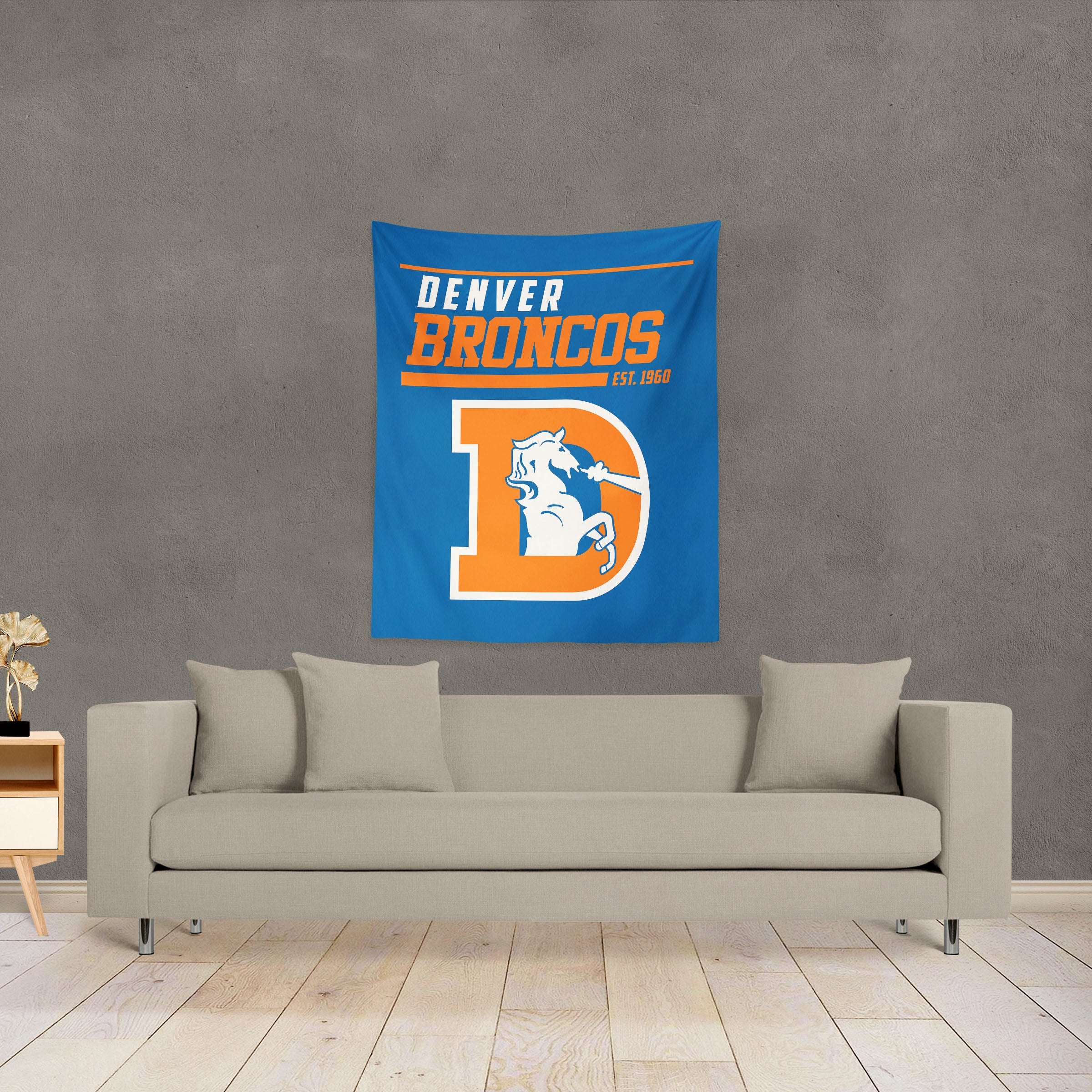 NFL Denver Broncos 40 YD Dash Legacy Wall Hanging 34 x 40 Inches