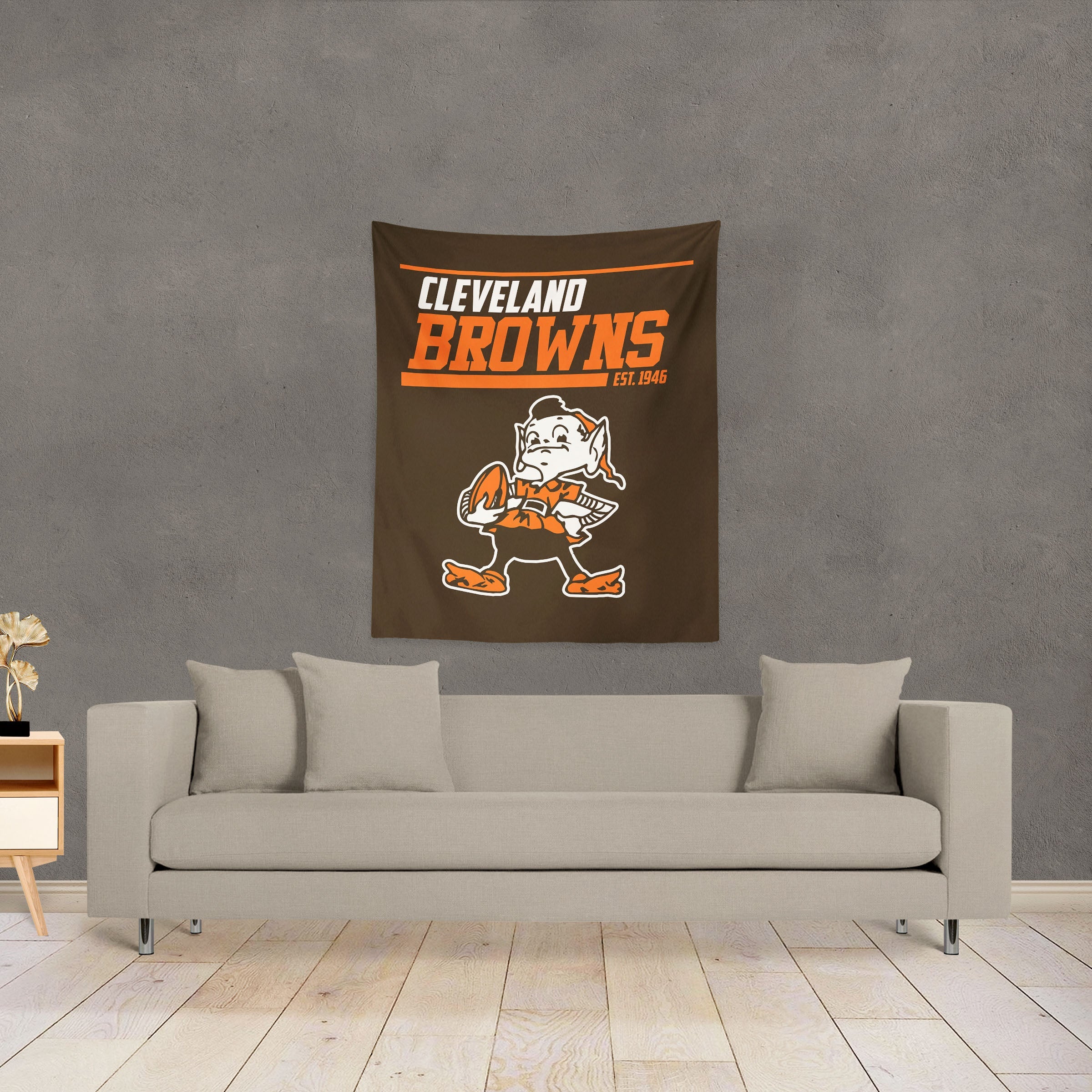NFL Cleveland Browns 40 YD Dash Legacy Wall Hanging 34 x 40 Inches