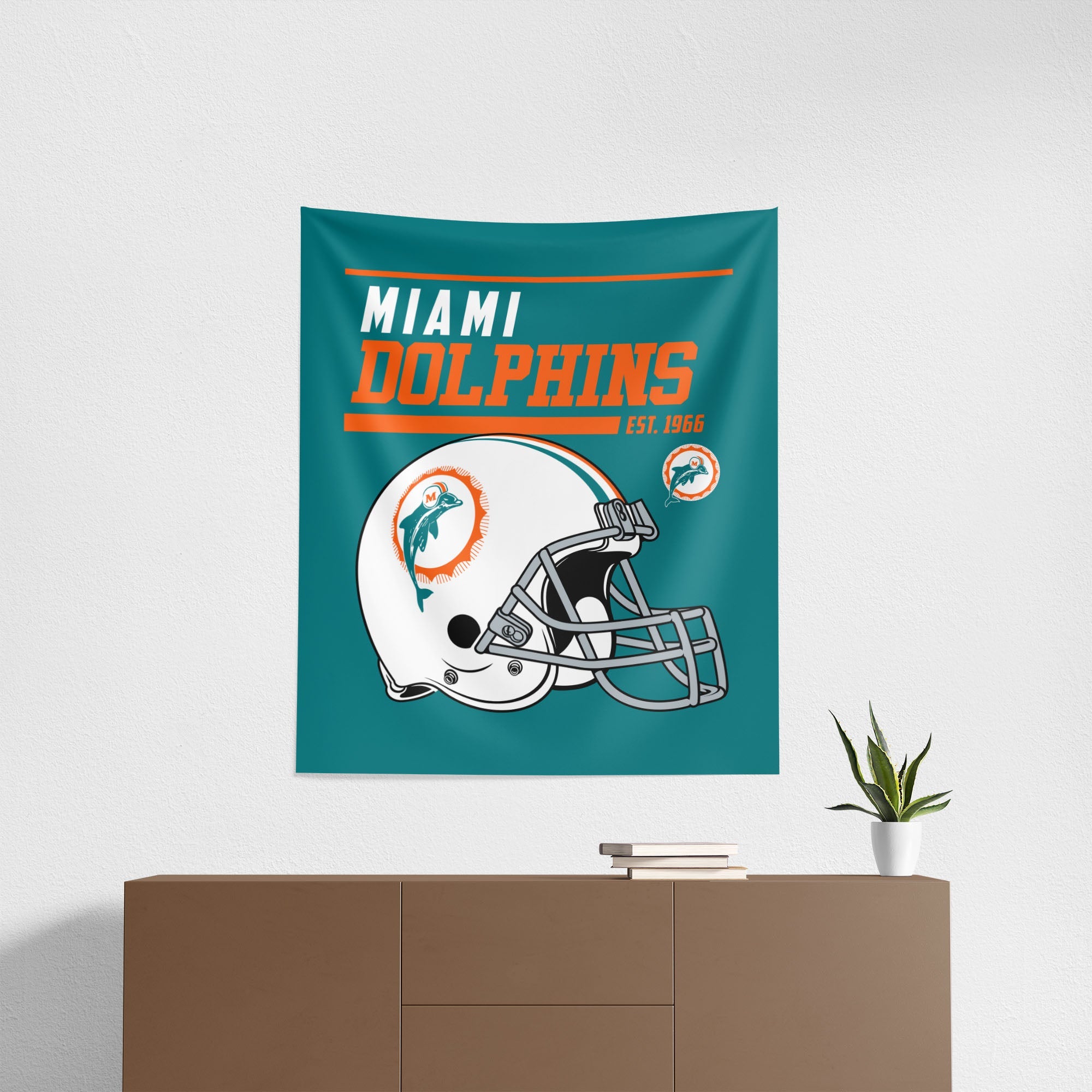 NFL Miami Dolphins 40 YD Dash Legacy Wall Hanging 34 x 40 Inches