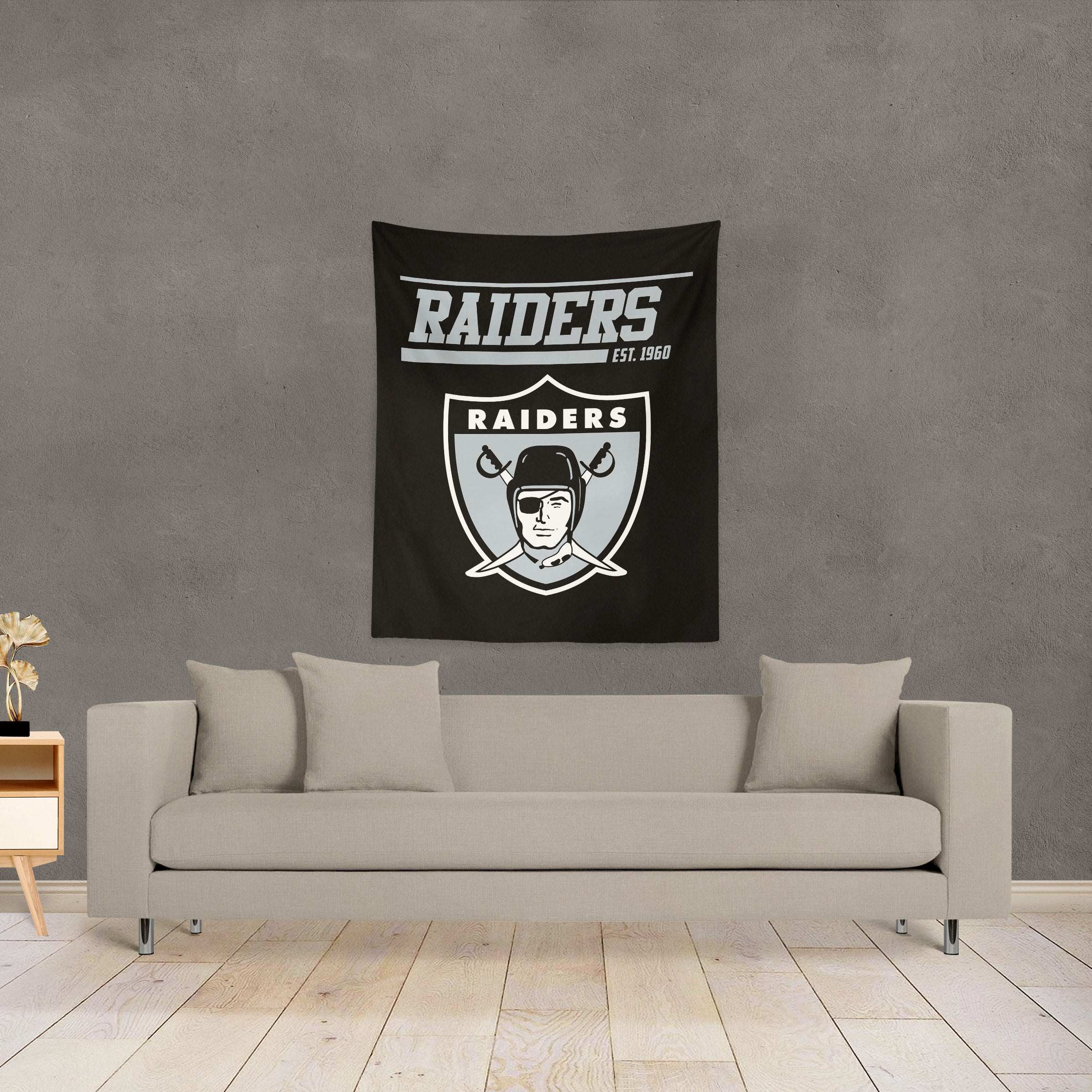 NFL Las Vegas Raiders 40 YD Dash Legacy Wall Hanging 34 x 40 Inches