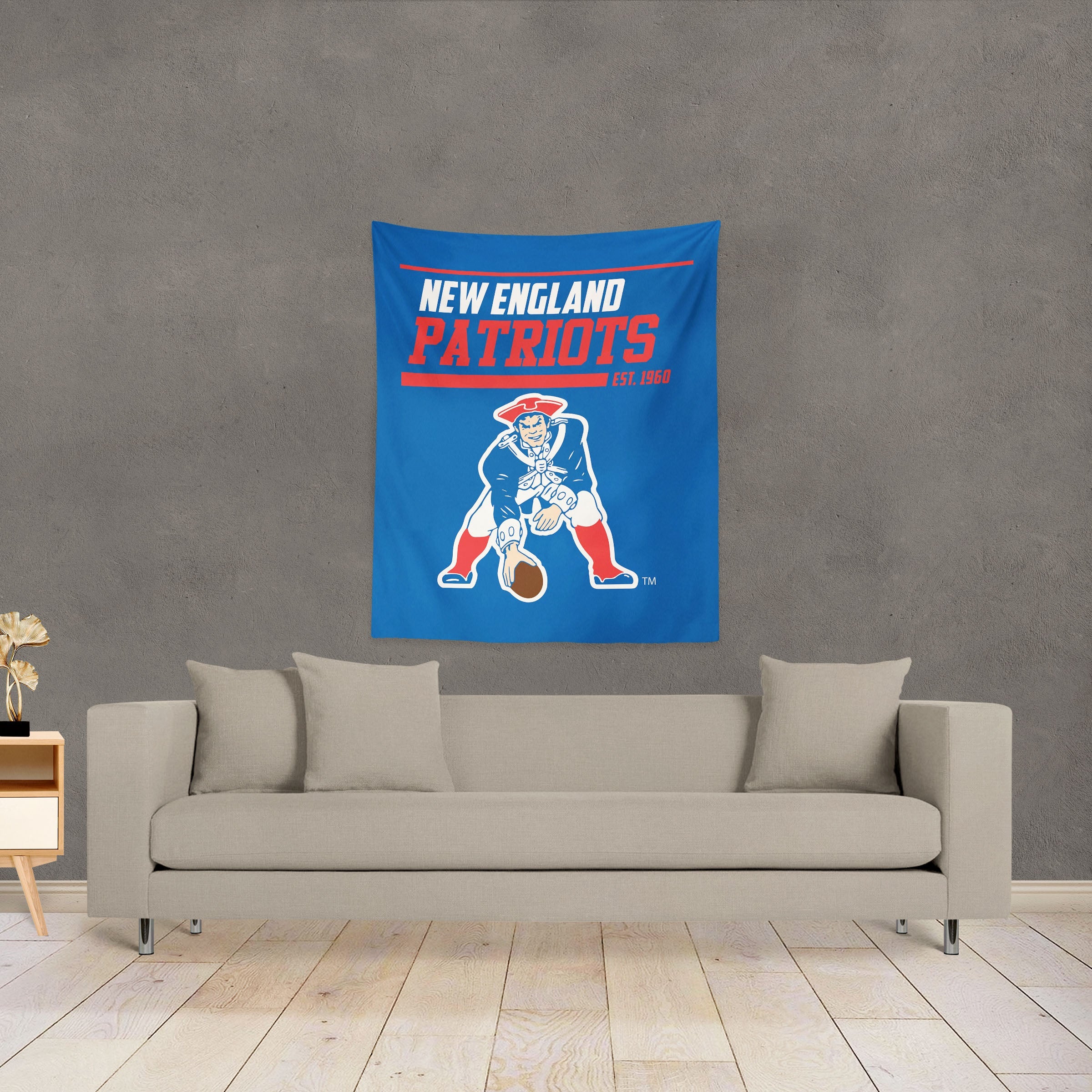 NFL New England Patriots 40 YD Dash Legacy Wall Hanging 34 x 40 Inches
