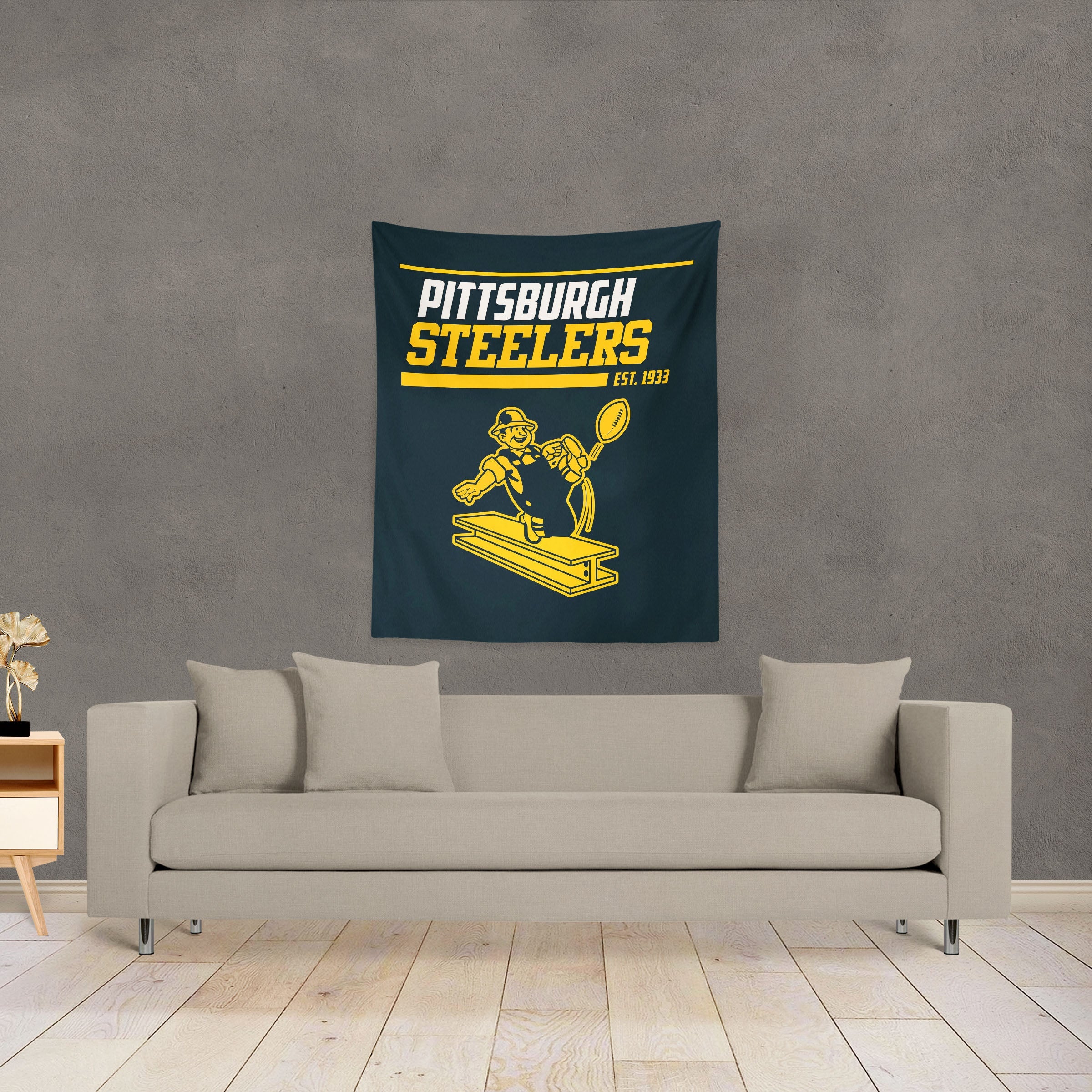 NFL Pittsburgh Steelers 40 YD Dash Legacy Wall Hanging 34 x 40 Inches