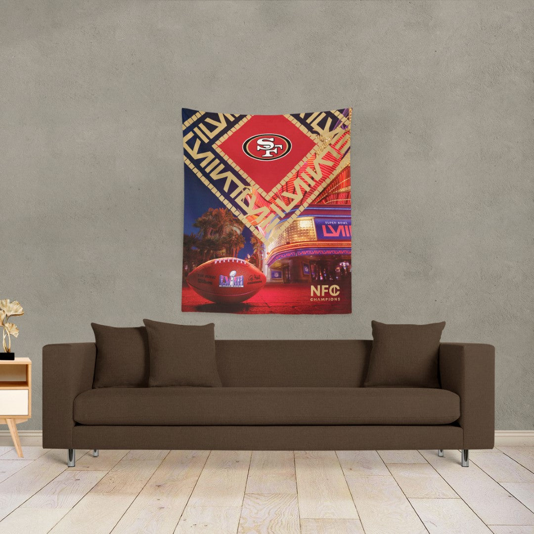 NFL Super Bowl 58 San Francisco 49ers Arrival Participant Wall Hanging 50x60 Inches
