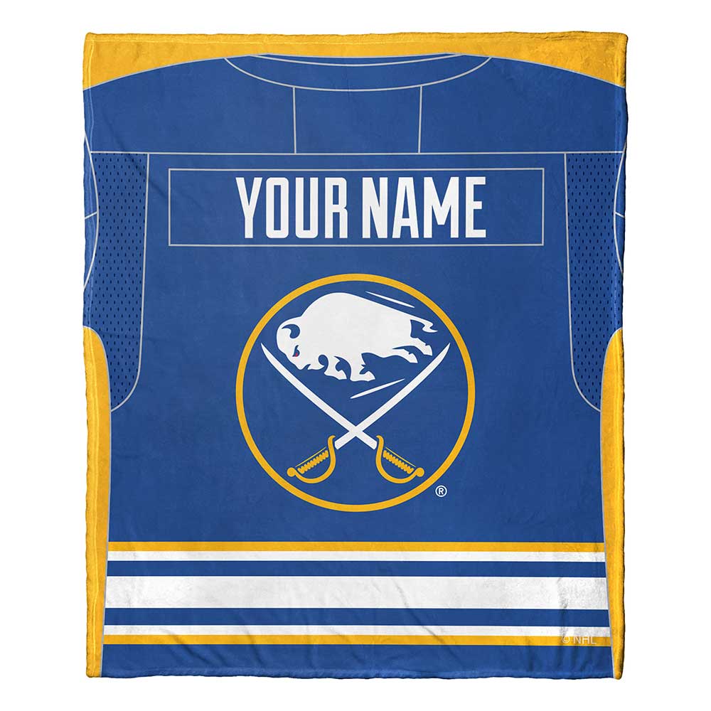 NHL Buffalo Sabres Jersey Personalized Silk Touch Throw Blanket 50x60 Inches