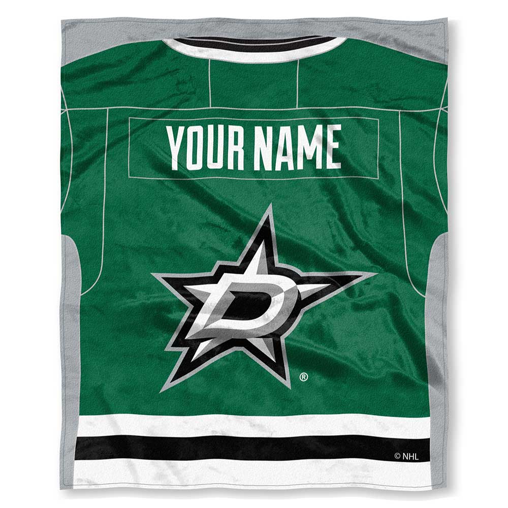NHL Dallas Stars Jersey Personalized Silk Touch Throw Blanket 50x60 Inches