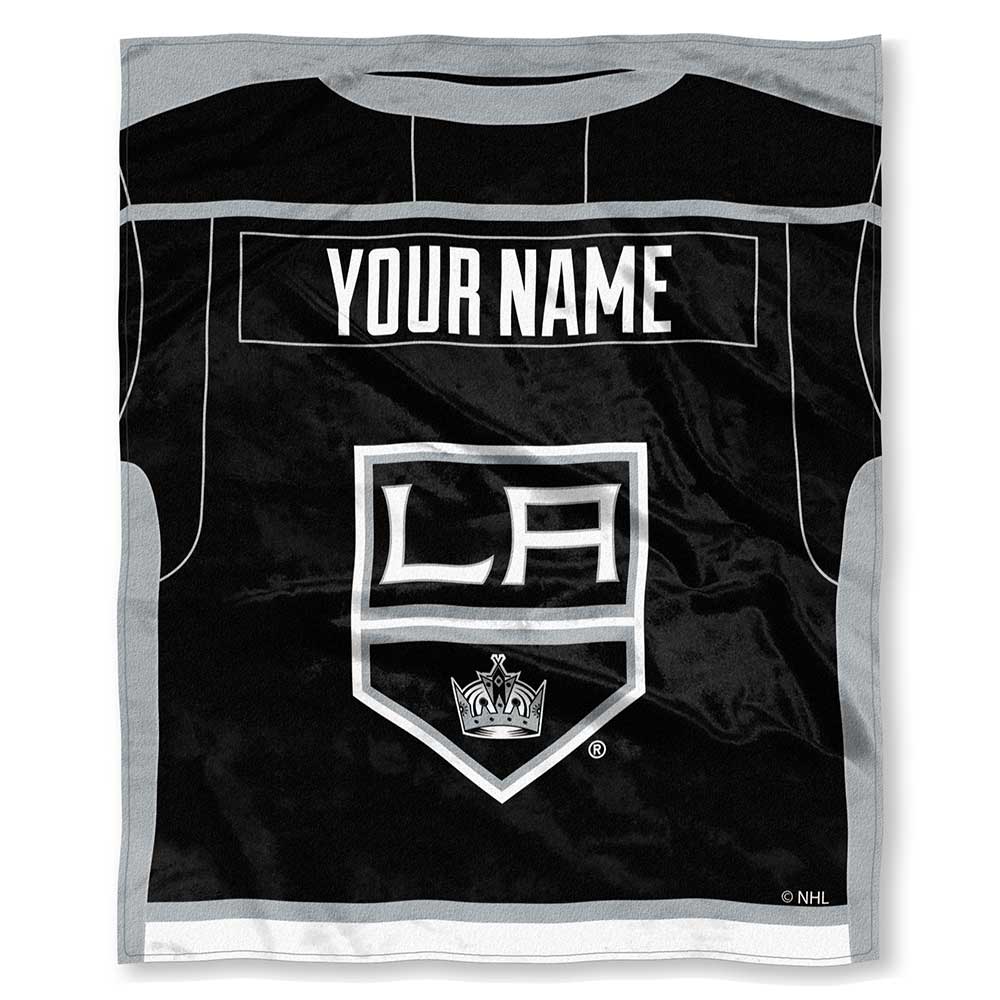 NHL Los Angeles Kings Jersey Personalized Silk Touch Throw Blanket 50x60 Inches