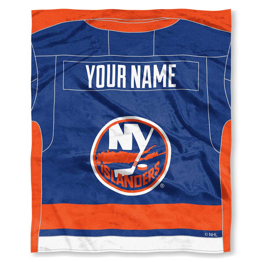 NHL New York Islanders Jersey Personalized Silk Touch Throw Blanket 50x60 Inches